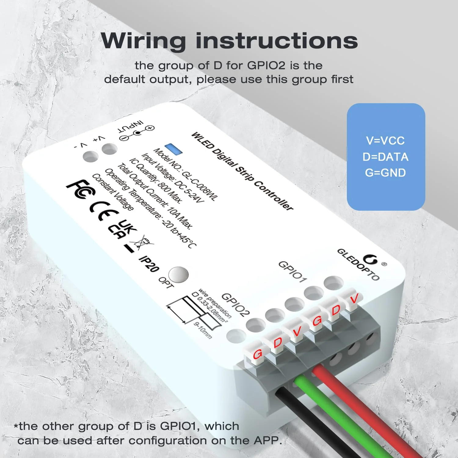 GLEDOPTO WLED Strip Controller LED Lighs Over 100 Dynamic Lighting Modes DIY WiFi APP Control 800 IC RGB RGBW for WS2812B WS2811 SK6812 TM1814 WS2813 WS2815 Addressable LED Light Strip - Image 6