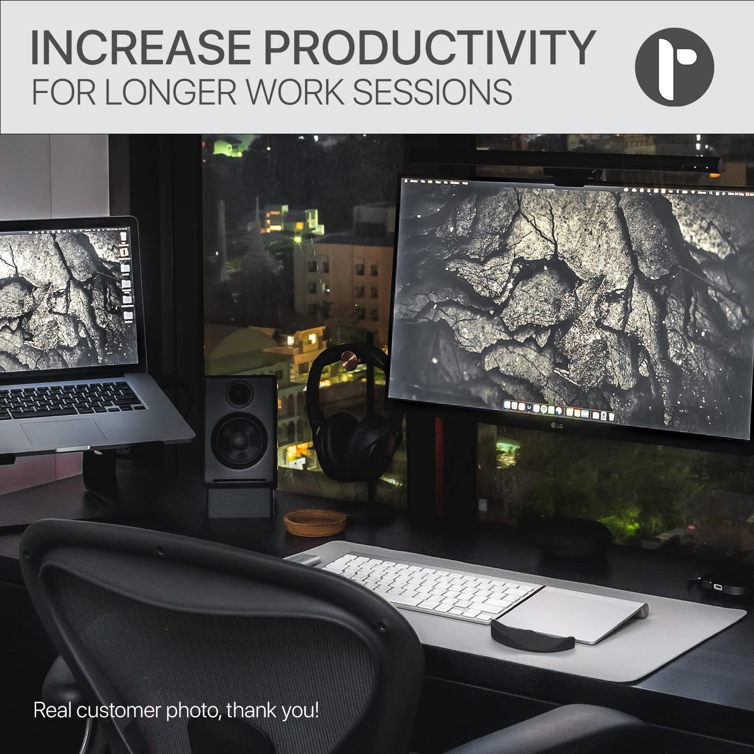 Glider v2 - Ergonomic Gliding Palm Rest, Soft Cooling Material, Sliding Wrist Pad That Moves with Your Mouse, Physician Designed for Carpal Tunnel Syndrome, Lightweight Wrist Rest (Black) Black - Image 2