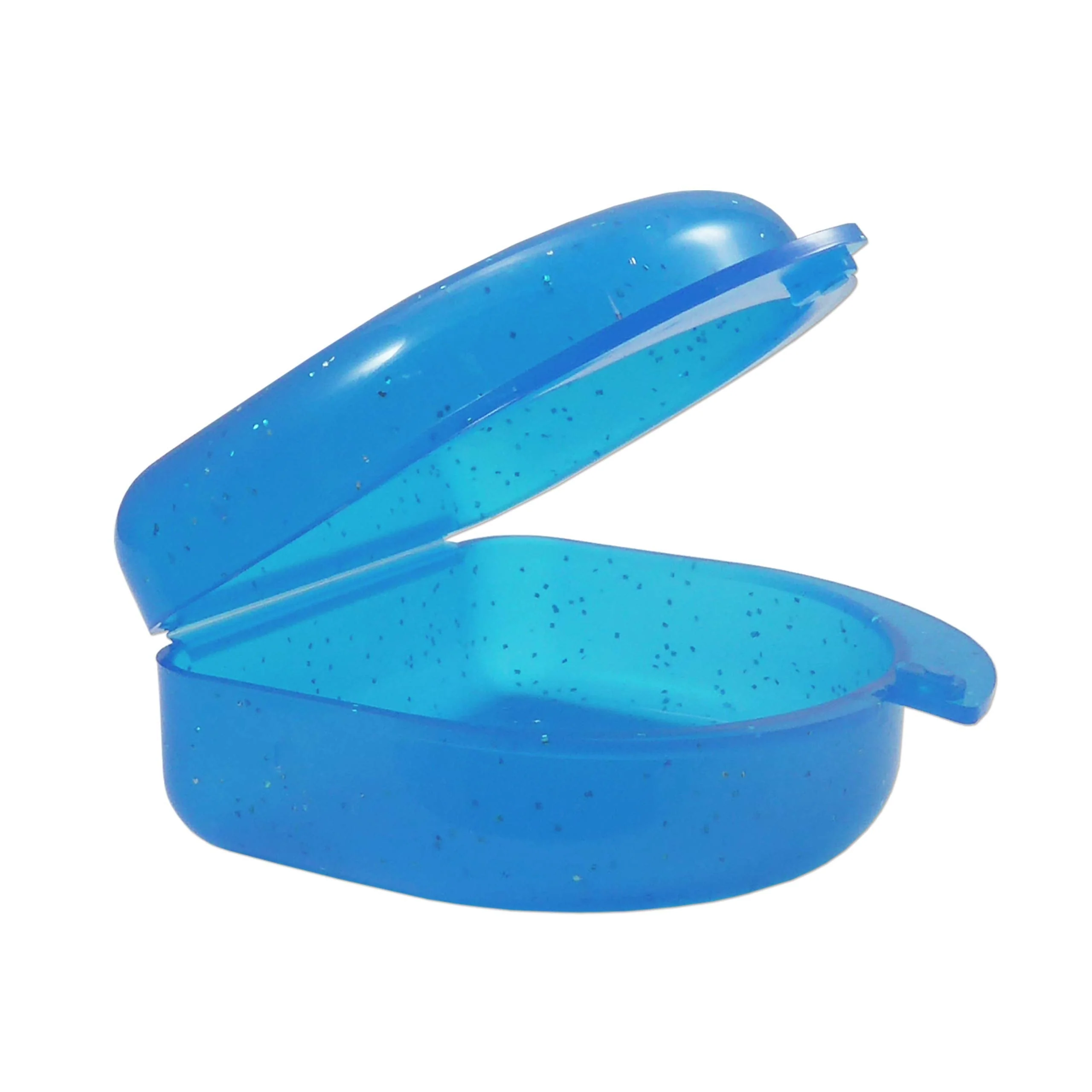 Glitter Gum Shield Case - Mouthguard Box for Ortho Retainers, Sports Dental Appliances, Dentures & More Glitter Blue