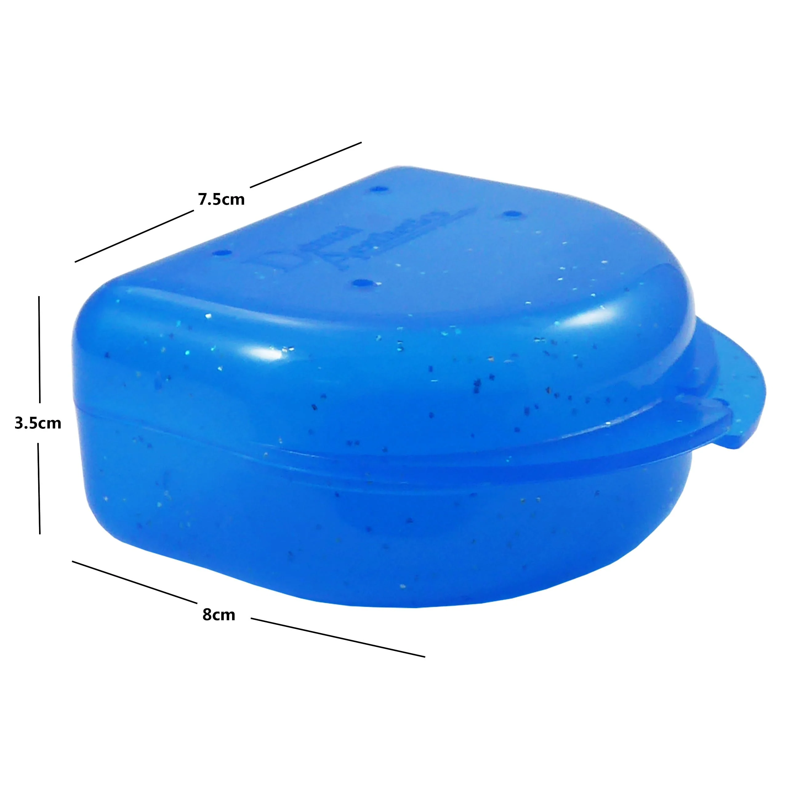 Glitter Gum Shield Case - Mouthguard Box for Ortho Retainers, Sports Dental Appliances, Dentures & More Glitter Blue - Image 2