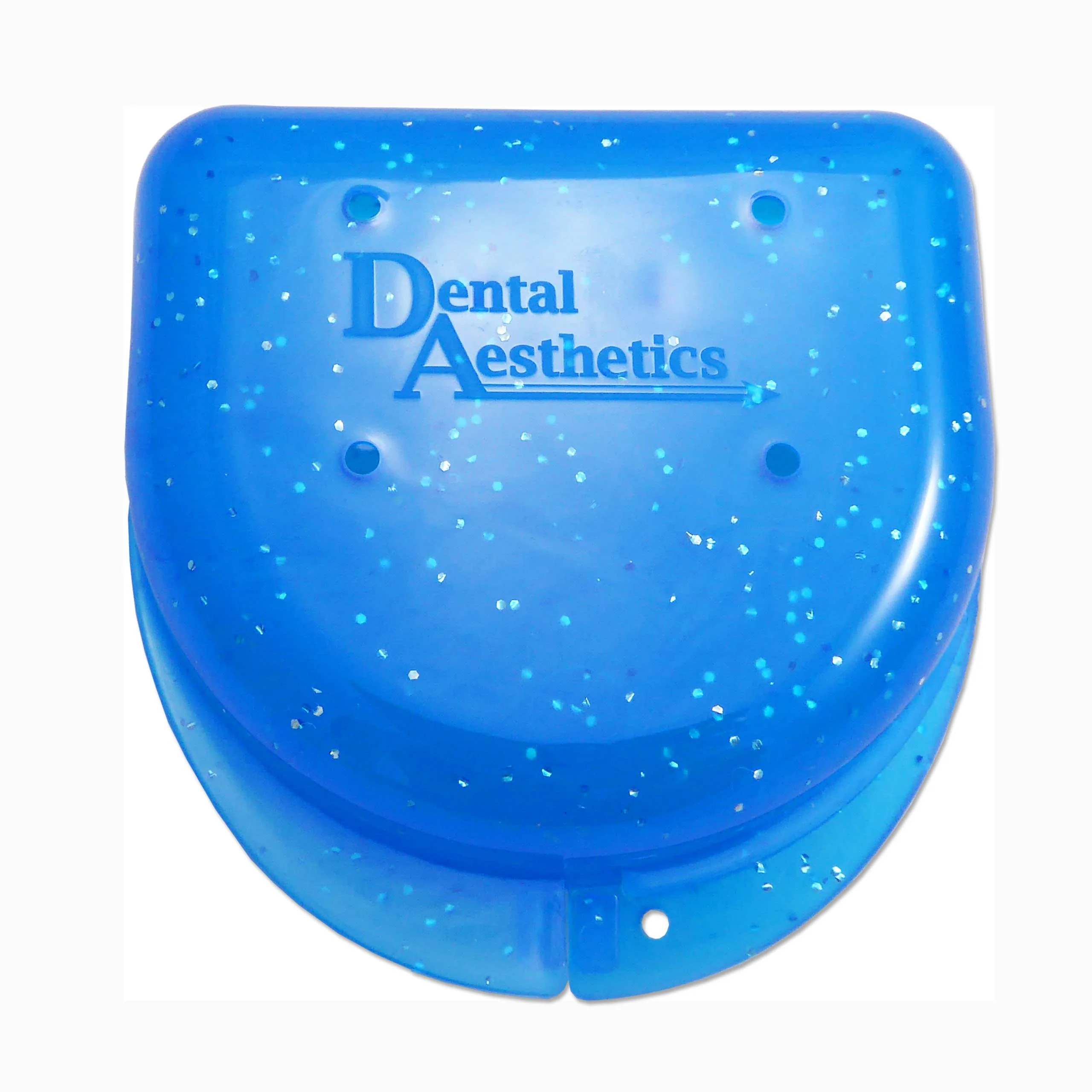 Glitter Gum Shield Case - Mouthguard Box for Ortho Retainers, Sports Dental Appliances, Dentures & More Glitter Blue - Image 3