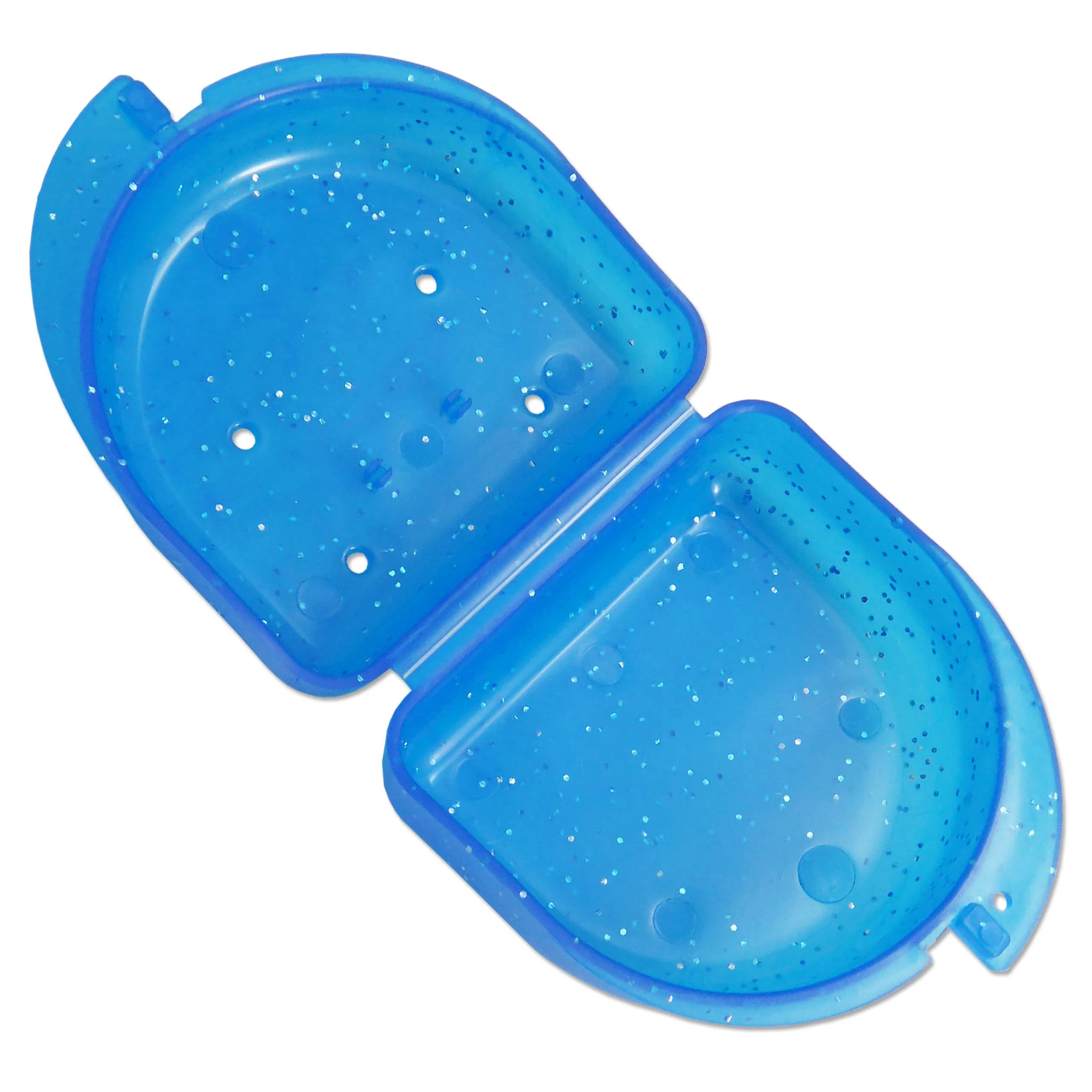 Glitter Gum Shield Case - Mouthguard Box for Ortho Retainers, Sports Dental Appliances, Dentures & More Glitter Blue - Image 4