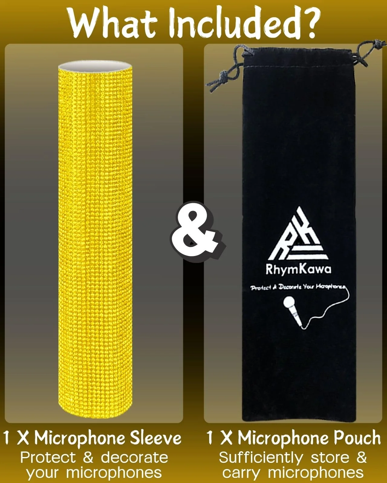 Glittering Rhinestone Wireless Microphone Cover Decorate for Universal Handheld Beta 58a, SM58, Beta87, PG58, Eyes Catching for Event, Yellow - Image 4