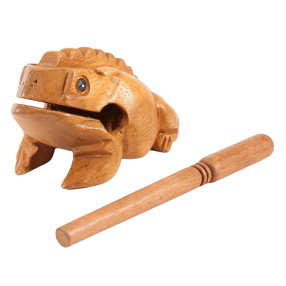 GLOGLOW Wooden Frog Guiro Rasp, Thailand Traditional Craft Musical Instrument Tone Block (12.7CM/5Inch) - Image 2