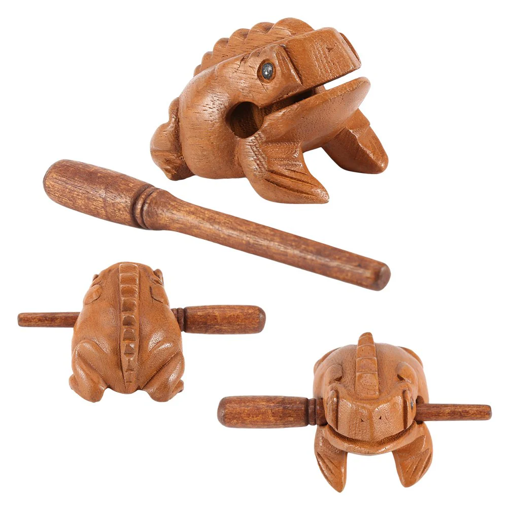 GLOGLOW Wooden Frog Guiro Rasp, Thailand Traditional Craft Musical Instrument Tone Block (12.7CM/5Inch) - Image 3