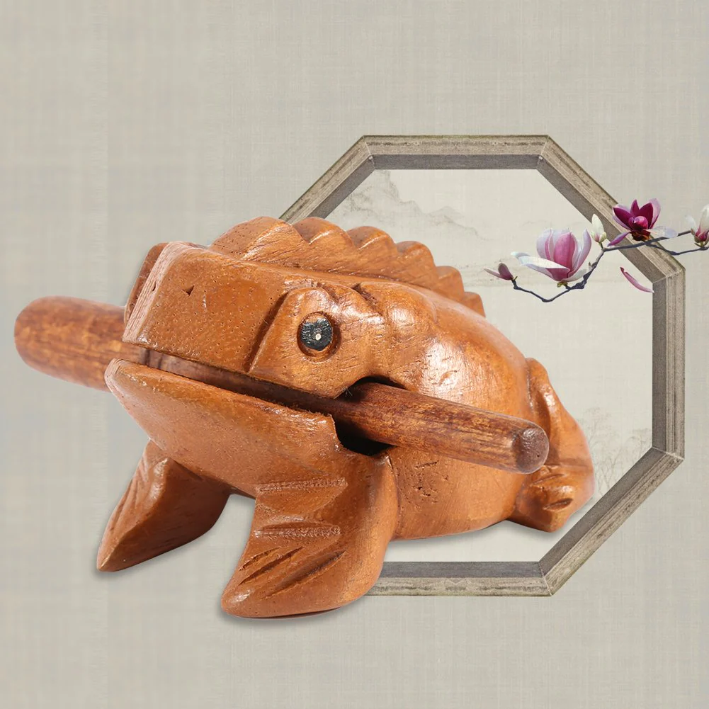 GLOGLOW Wooden Frog Guiro Rasp, Thailand Traditional Craft Musical Instrument Tone Block (12.7CM/5Inch) - Image 4