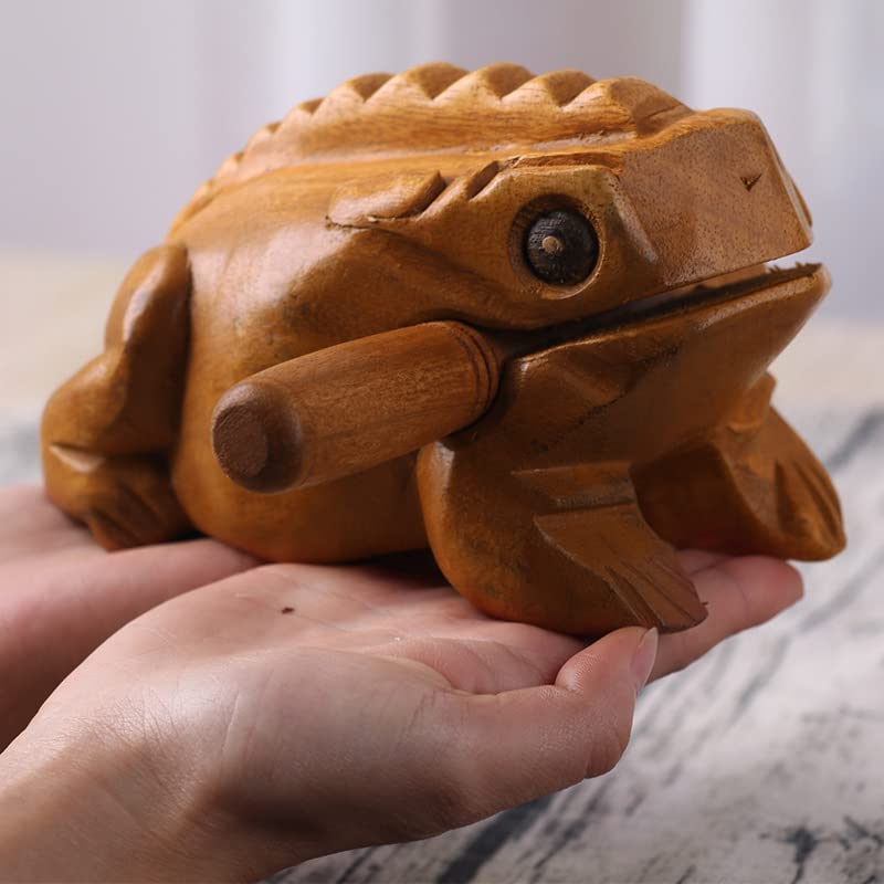 GLOGLOW Wooden Frog Guiro Rasp, Thailand Traditional Craft Musical Instrument Tone Block (12.7CM/5Inch) - Image 5