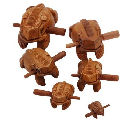 GLOGLOW Wooden Frog Guiro Rasp, Thailand Traditional Craft Musical Instrument Tone Block (12.7CM/5Inch) - Image 7
