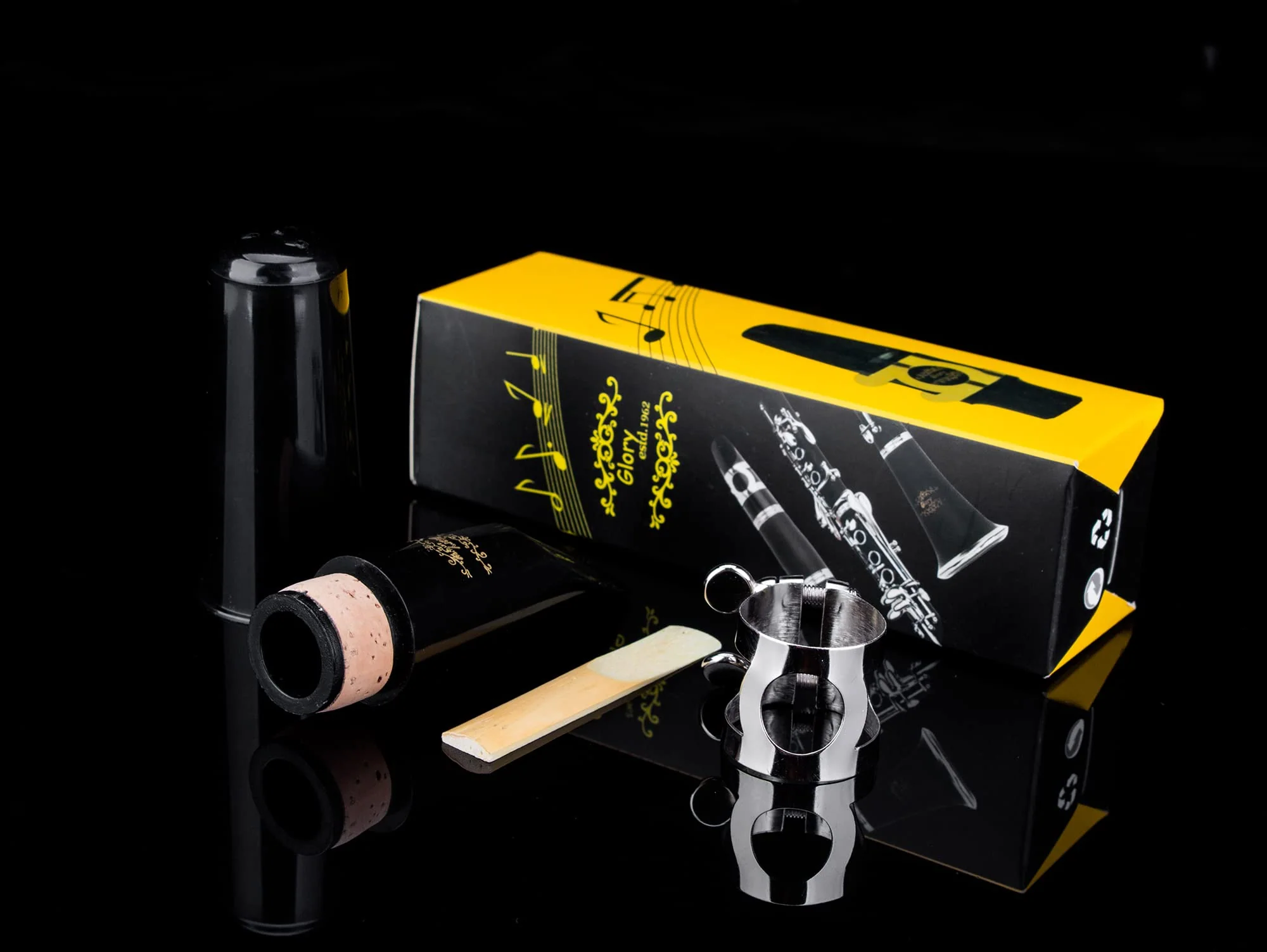 Glory Clarinet Mouthpiece Kit with Ligature,one Reed and Plastic Cap~black, Click to See More Colors - Image 4