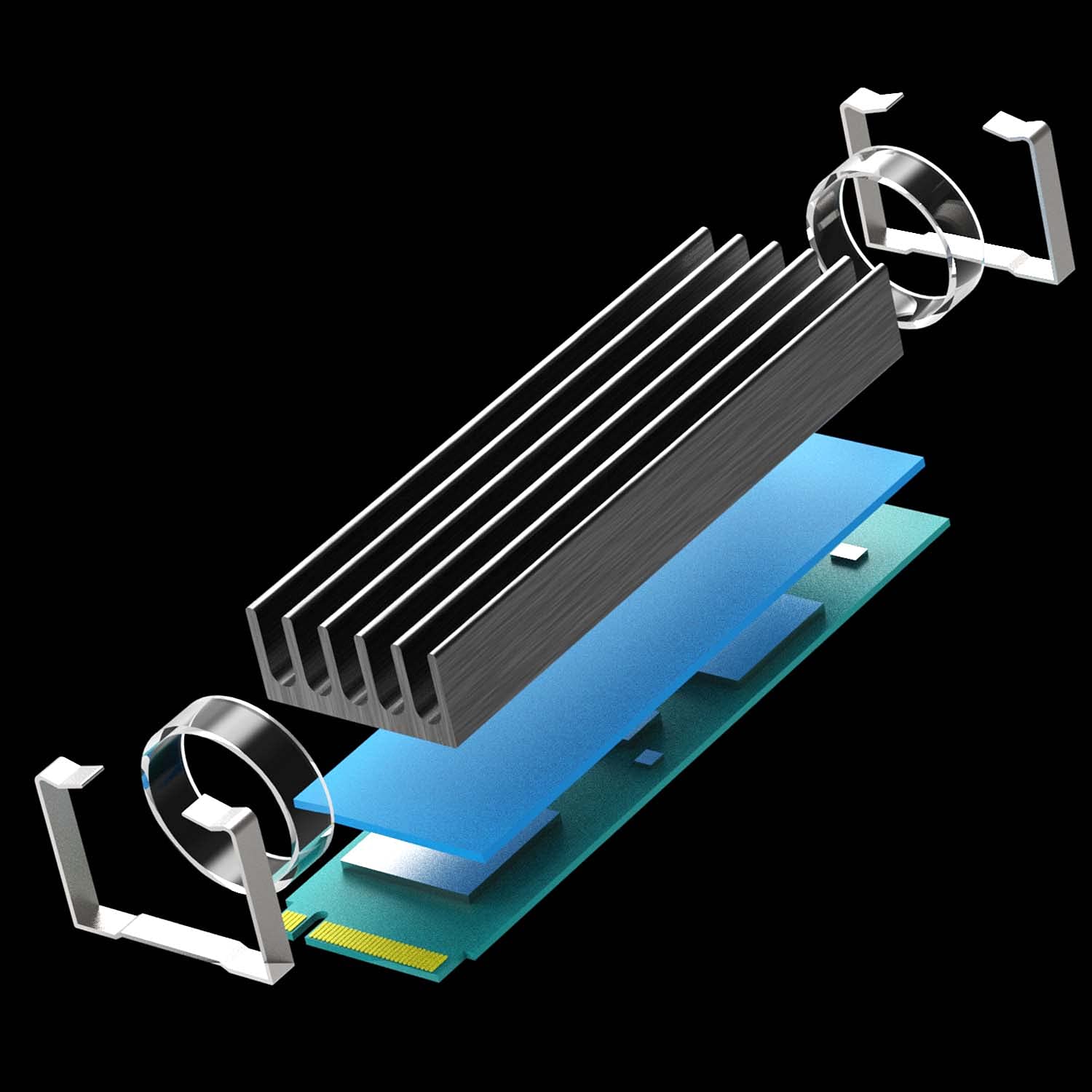 GLOTRENDS M.2 Heatsink for 2280 M.2 SSD, Fit for Desktop PC Installation, 22x70x10mm Aluminum Body, Including Thermal Pad 22 x 70 x 10 mm - Image 6