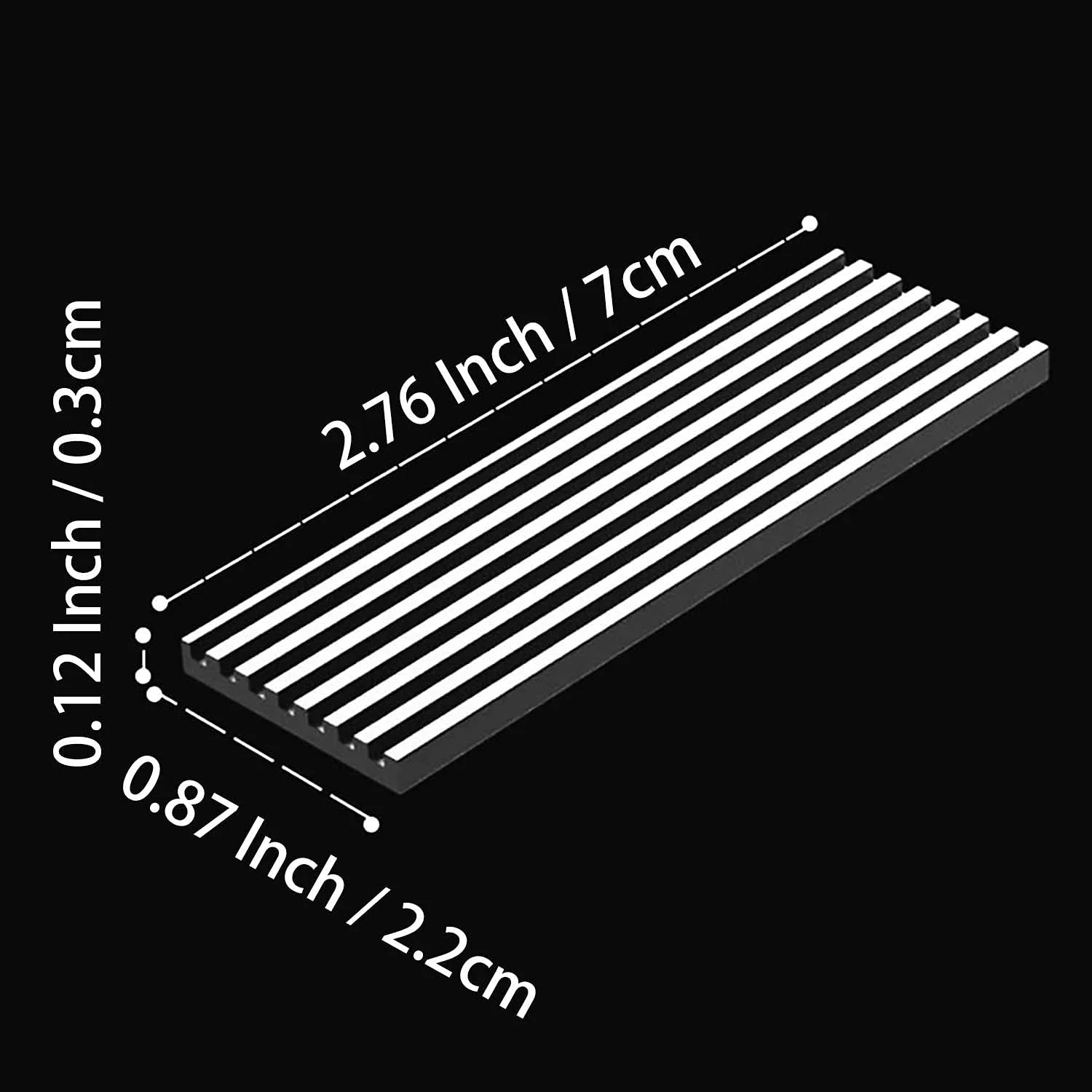 GLOTRENDS M.2 Heatsink for 2280 M.2 SSD, Fit for PC/PS5/PS5 Slim Installation, 22x70x3mm Aluminum Body, Including Thermal Pad (2 Packs) - Image 5