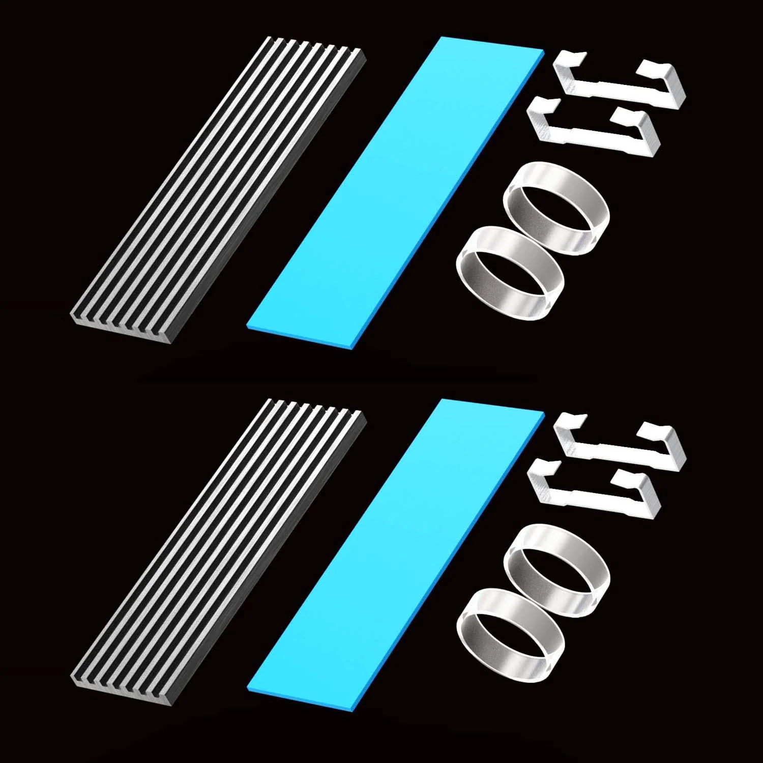GLOTRENDS M.2 Heatsink for 2280 M.2 SSD, Fit for PC/PS5/PS5 Slim Installation, 22x70x3mm Aluminum Body, Including Thermal Pad (2 Packs) - Image 7