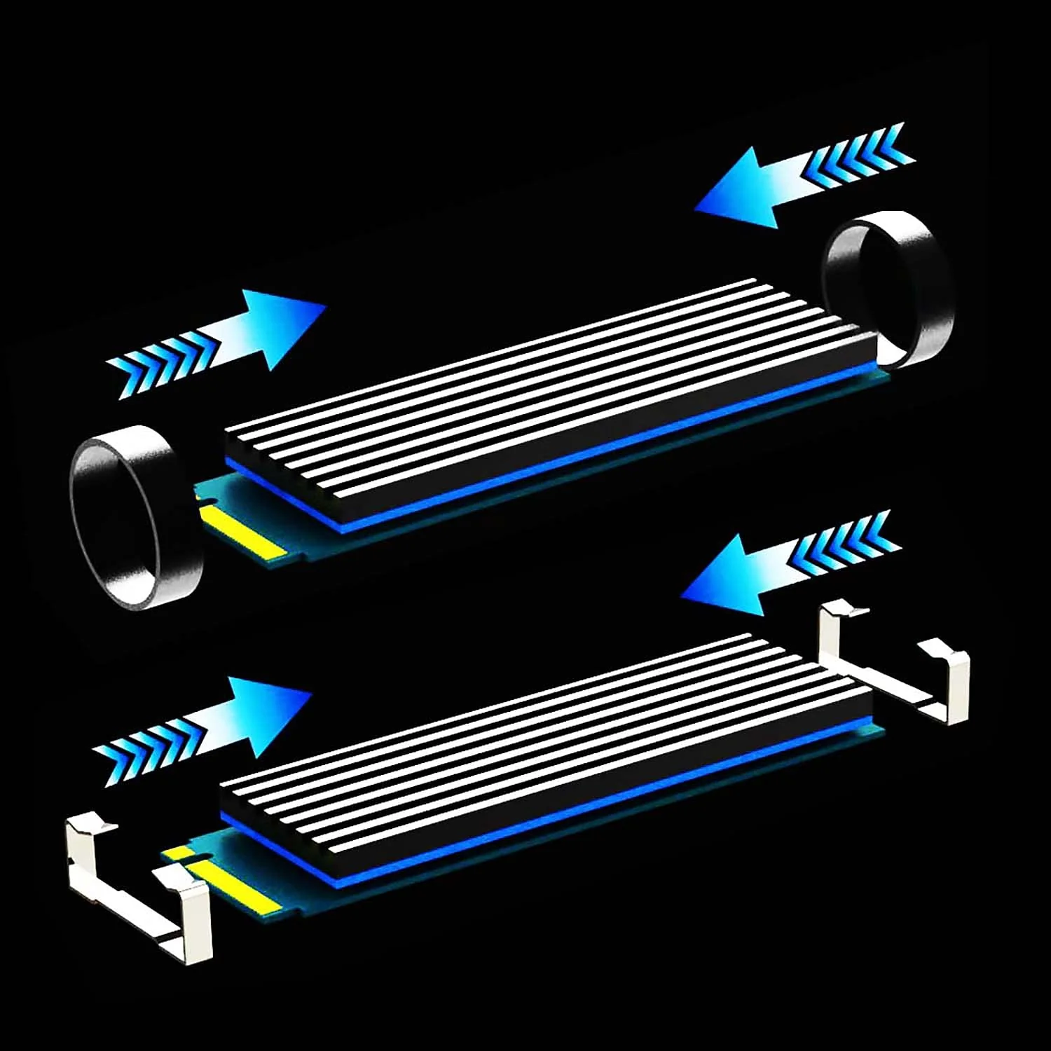 GLOTRENDS M.2 Heatsink for 2280 M.2 SSD, Fit for PC/PS5/PS5 Slim Installation, 22x70x3mm Aluminum Body, Including Thermal Pad (2 Packs) - Image 9