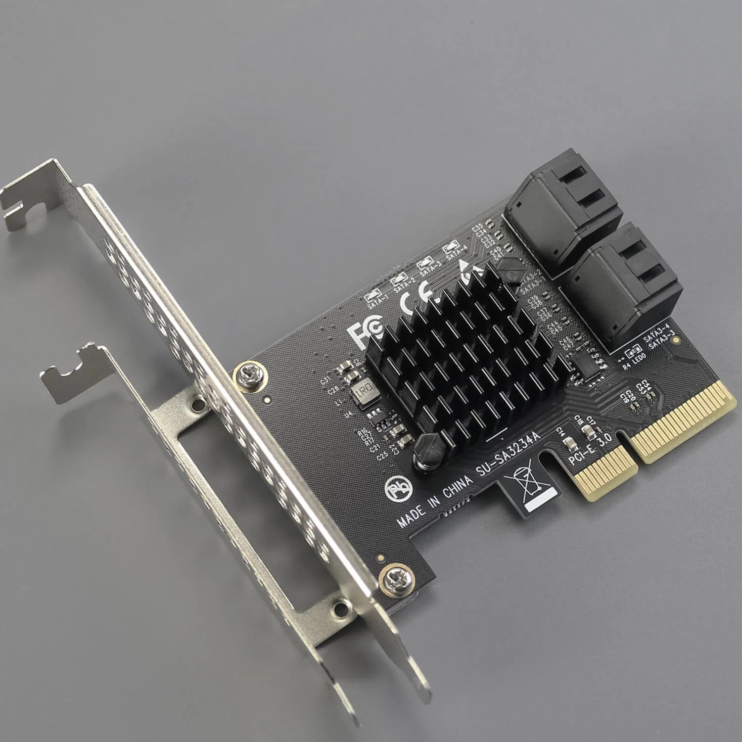GLOTRENDS SA3234A 4-ports PCIe X2 SATA 3.0 Expansion Card, Support OS Booting, Including SATA Cables and 1:5 SATA Splitter Power Cable, Compatible with Windows, Linux, Mac OS, NAS 4-Port, X2 - Image 2