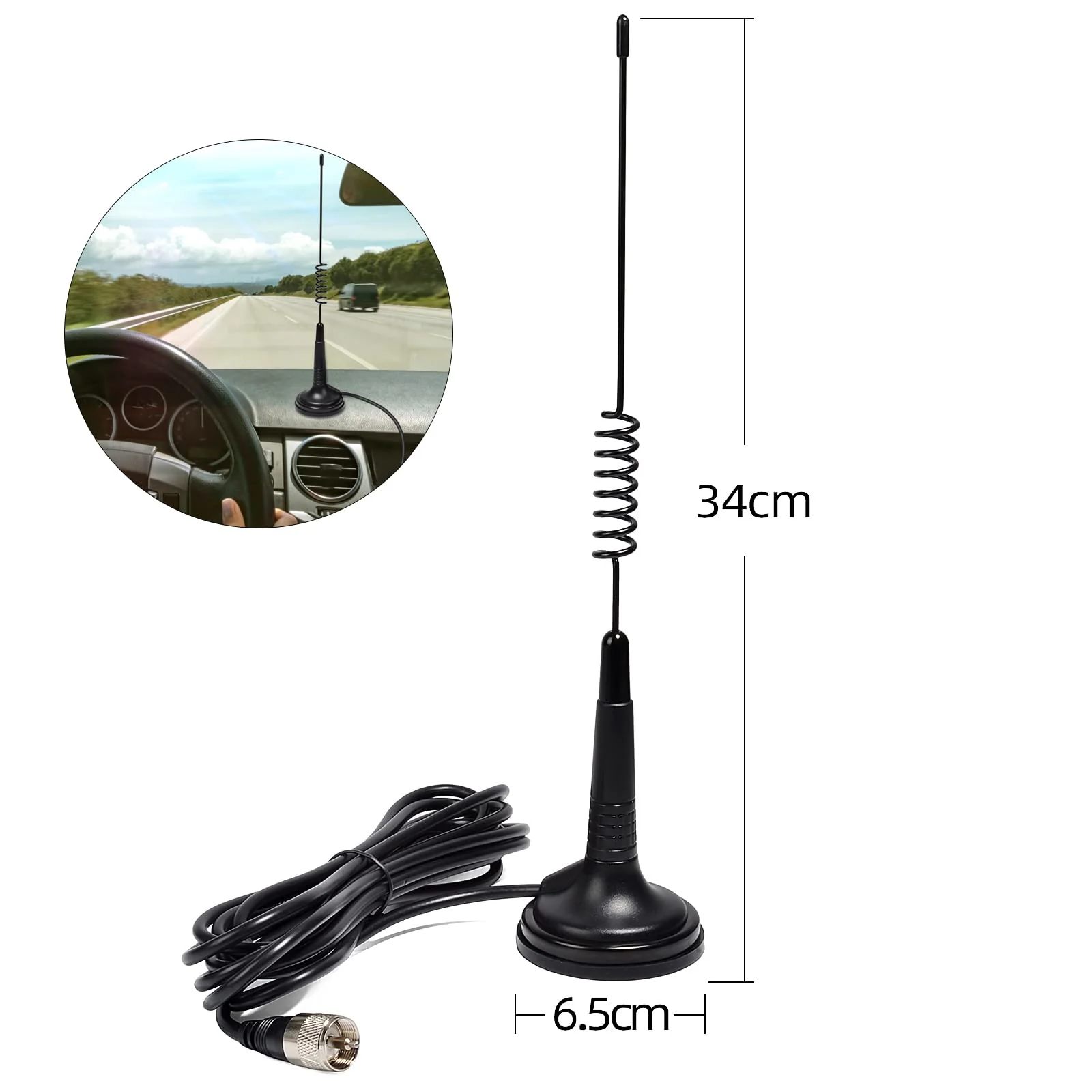 GMRS Magnetic Mount Antenna, 462-467Mhz UHF Mobile Antenna with Magnet Base and 4meter RG58 Cable for Baofeng Midland Motorola Icom Retevis Transceiver - Image 4