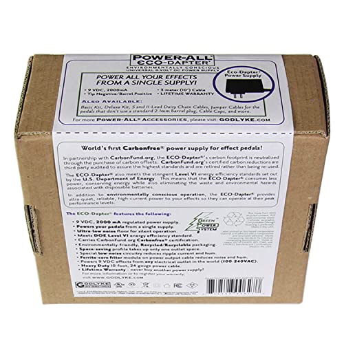 Godlyke Eco-Dapter Guitar Effects Pedal Power Supply (PA-9ECS), Black - Image 3