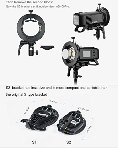 Godox S2 S-Type Speedlite Bracket Bowens Mount Holder for Godox V1 AD200Pro AD400Pro AD200 V860II TT685 TT600 TT350 Flash Strobe Speedlight - Image 5