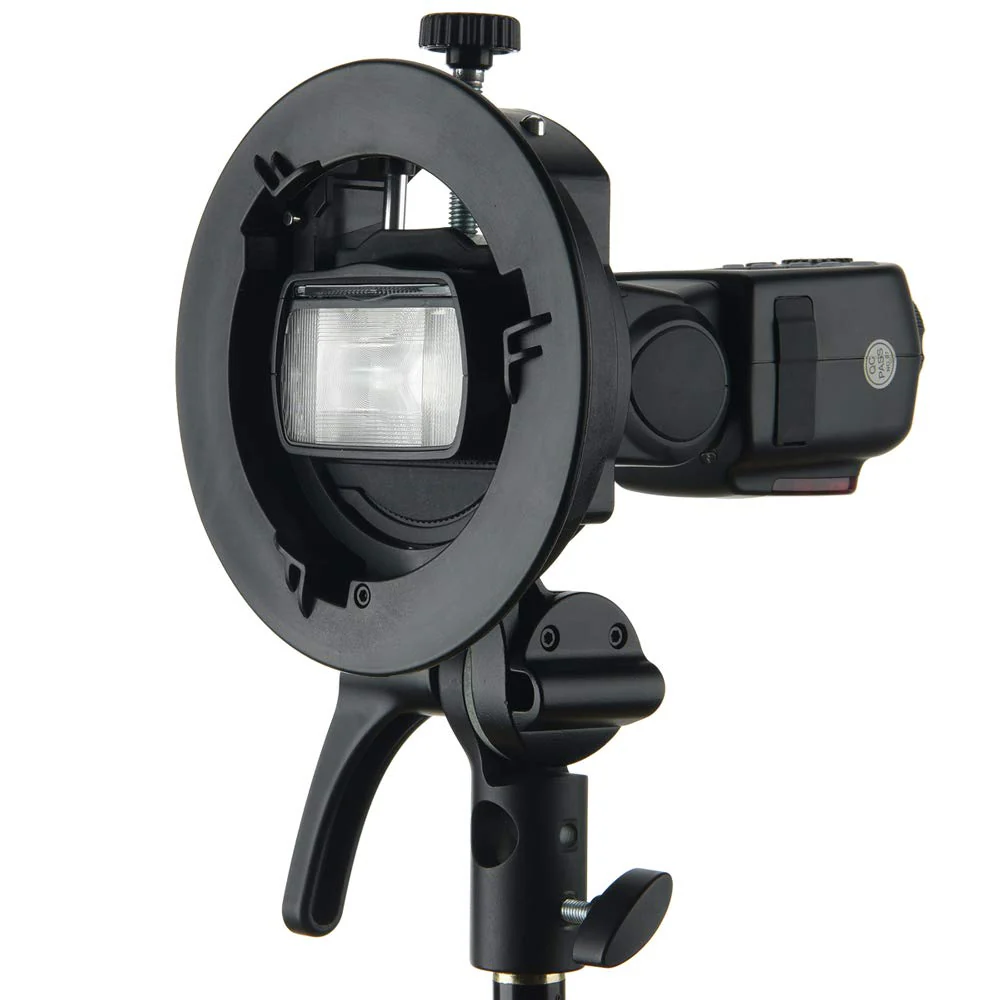 Godox S2 Speedlite Bracket for Godox AD200Pro, AD200, AD400Pro, for V1 Round Head Speedlite, V860II / TT685 / TT350 Series, S-Type Bracket Updated Version Bowens Mount Holder - Image 2
