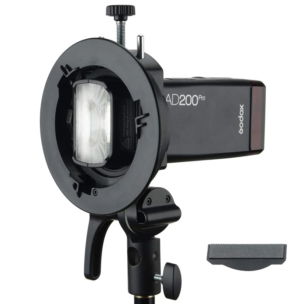 Godox S2 Speedlite Bracket for Godox AD200Pro, AD200, AD400Pro, for V1 Round Head Speedlite, V860II / TT685 / TT350 Series, S-Type Bracket Updated Version Bowens Mount Holder - Image 3