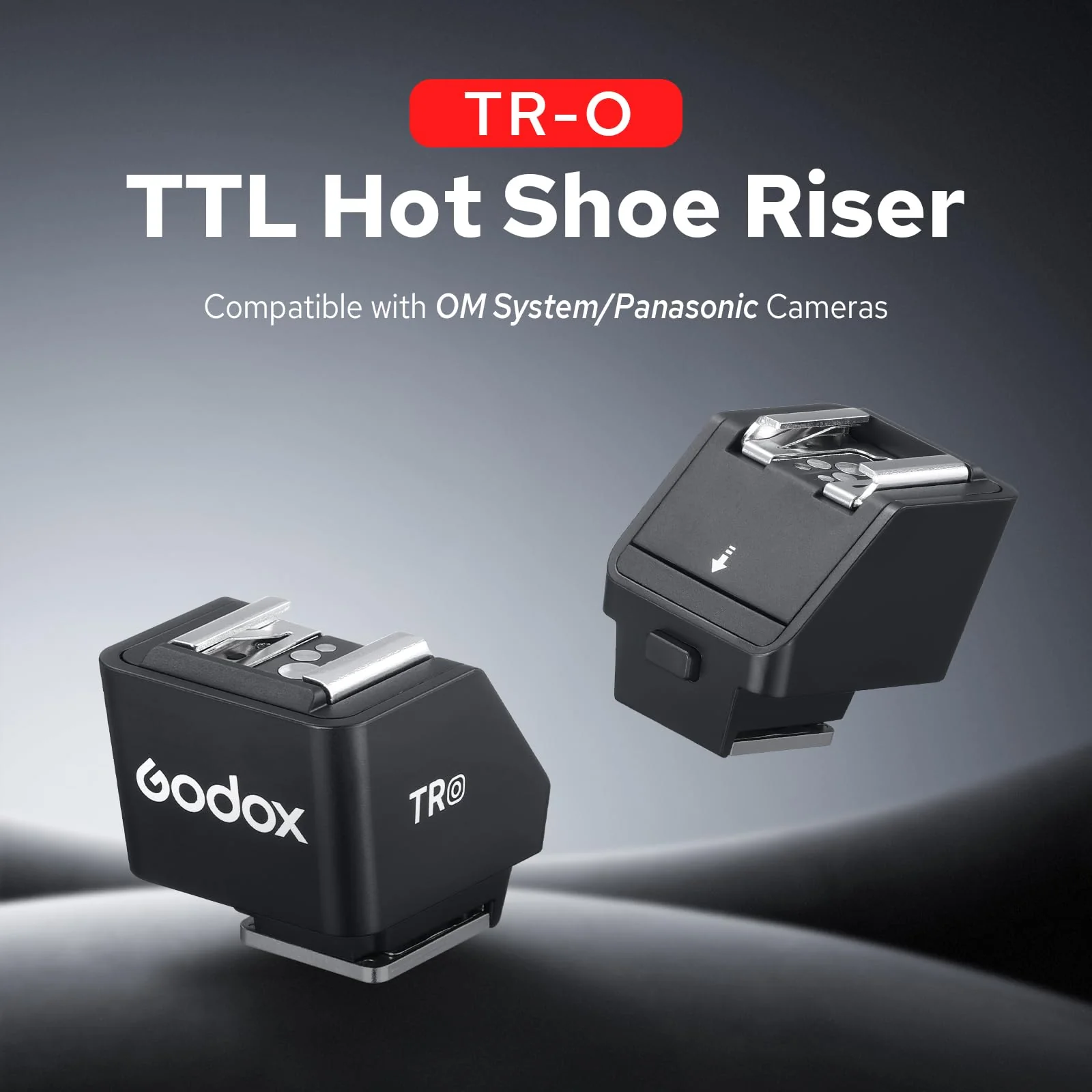 Godox TR-O TTL Hot Shoe Riser for Olympus Panasonic, with 6 Adjustment Levels (0-90°) TTL Function HotShoe Extender Mount Adapter for Godox TTL Mini Flash iT20 iT30Pro - Image 2
