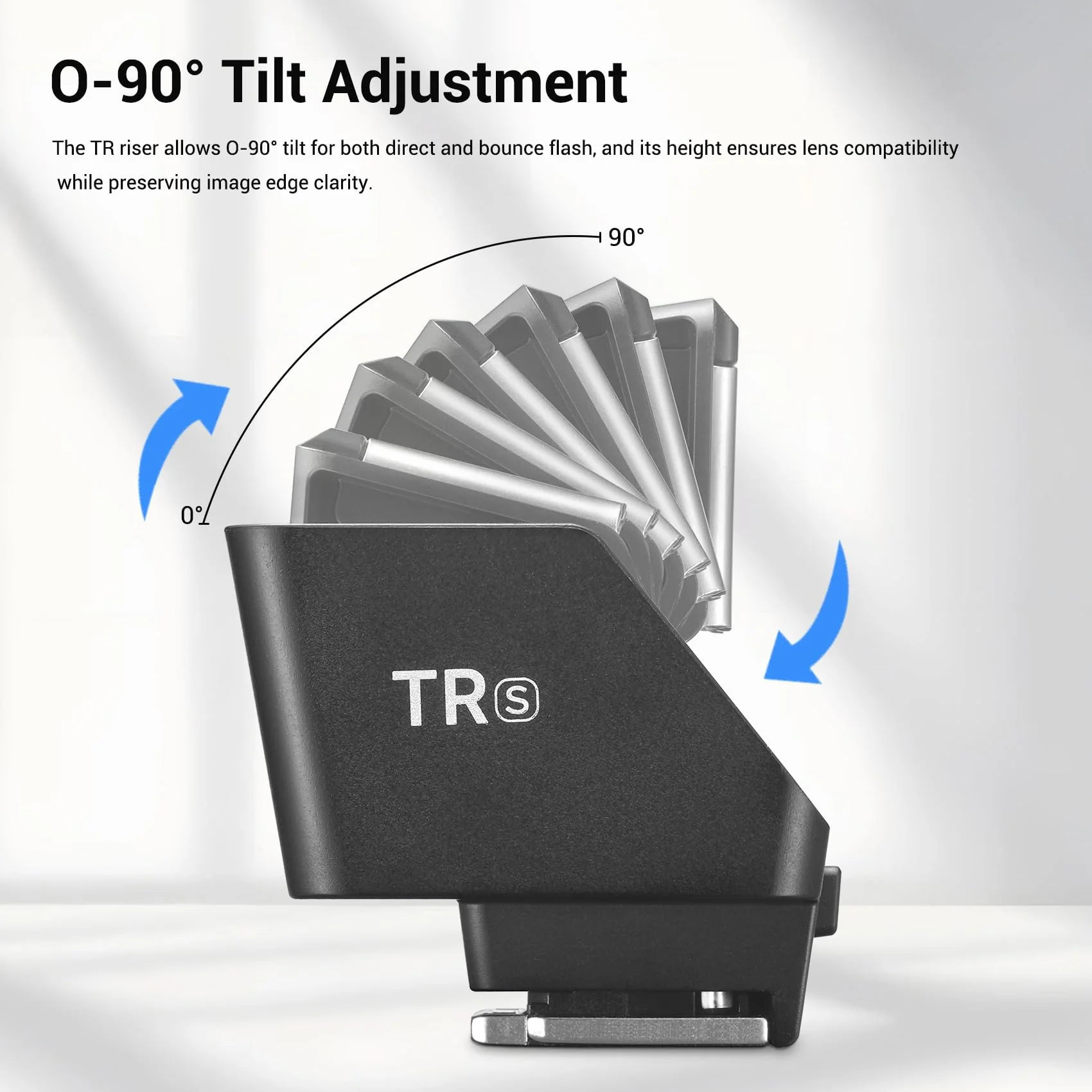 Godox TR-S TTL Camera Flash Hot Shoe Riser for Sony, Compatible with Godox iT30Pro iT20 iT22 IM20 IM22 IM30, 0-90° Tilting Head for Soft Bounce Light and Direct Flash Godox TR-S - Image 7