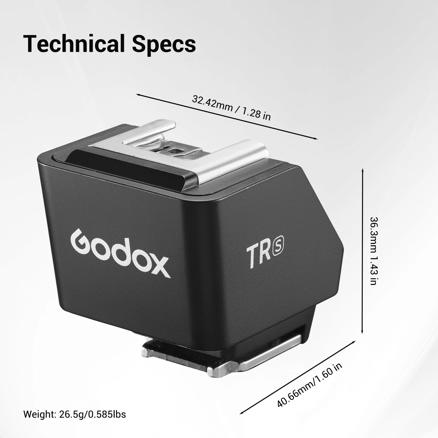 Godox TR-S TTL Camera Flash Hot Shoe Riser for Sony, Compatible with Godox iT30Pro iT20 iT22 IM20 IM22 IM30, 0-90° Tilting Head for Soft Bounce Light and Direct Flash Godox TR-S - Image 8