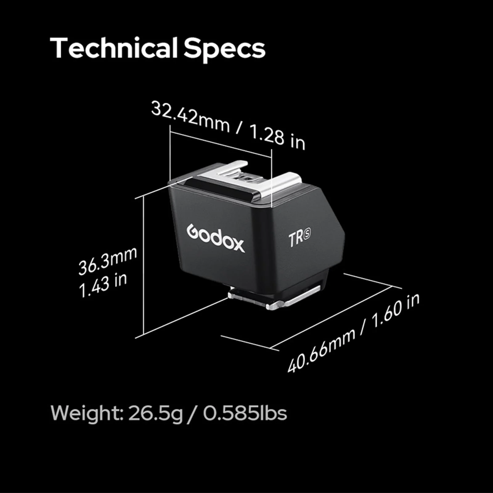 Godox TR-S TTL Hot Shoe Riser for Sony Camera, Hot Shoe Extender for Godox iT30Pro-S iT20-S iT22-S iM30 iM20 iM22 Mini Flash, 0-90° Tilt Adjustment, Raises 30mm Height, Reduce Lens Shadow - Image 4