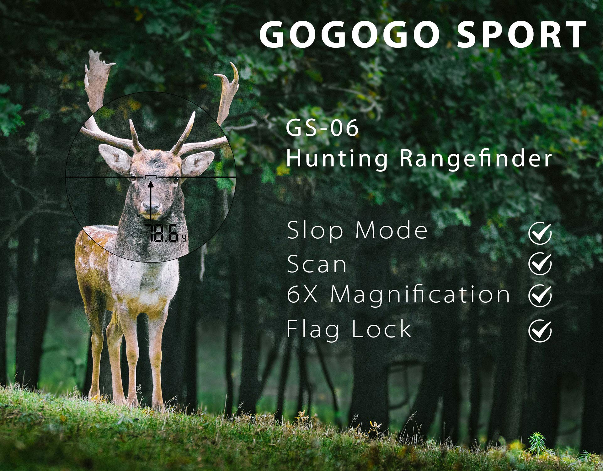 Gogogo Sport Vpro 6X Hunting Laser Rangefinder Bow Range Finder Camo Distance Measuring Outdoor Wild 650/1200Y with Slope High-Precision Continuous Scan 1200Y - Image 3