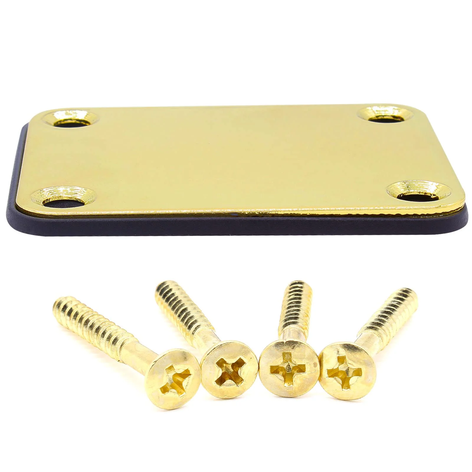 Gold Bass Guitar Neck Plate Replacement with Mounting Screws, Metal Neckplate Telecaster Neck Shim Electric Guitar Hardware Parts for Jazz Acoustic Stratocaster Gold - Image 5