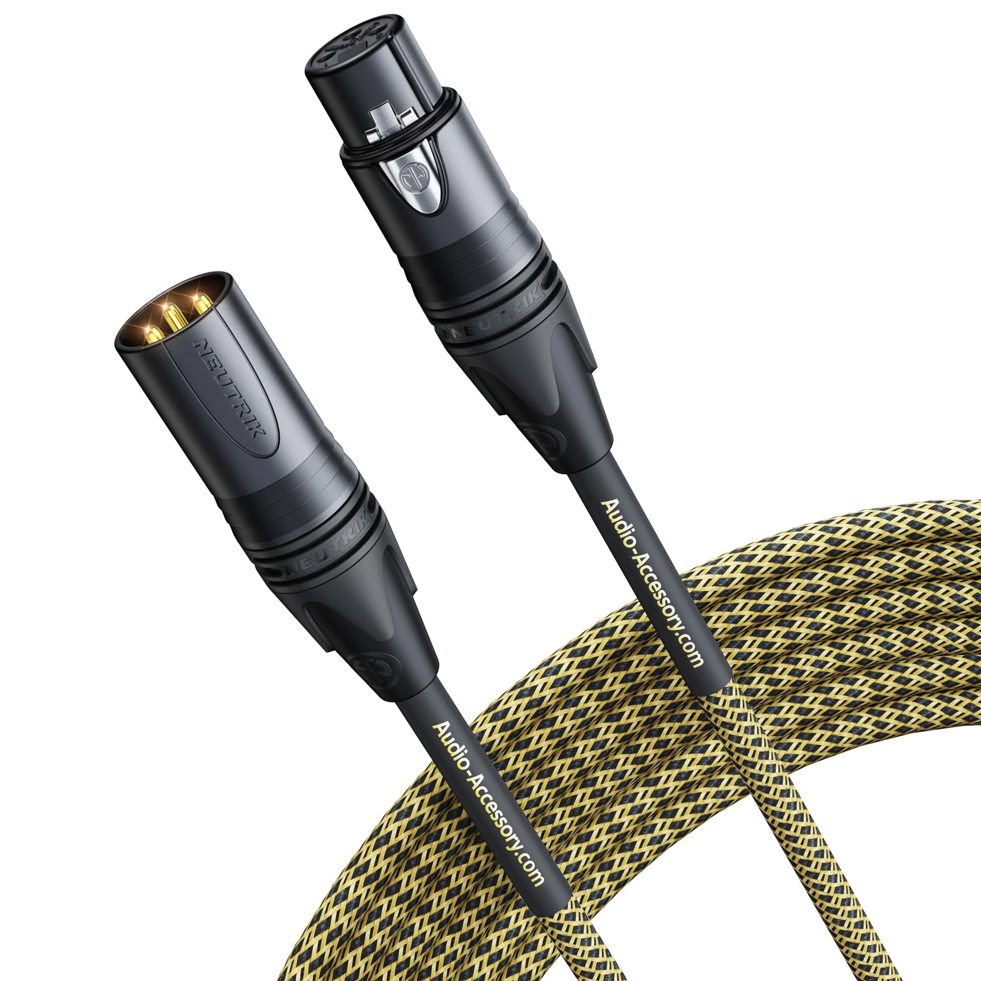 Gold Series Star Quad XLR Cables 25ft, Neutrik Connectors, 19AWG Microphone Cable, Kevlar-Reinforced Nylon Braided Handmade Mic Cable, 100% Coverage OFC Braid and Al-Foil Shielding Gold Series, 1 Pack, Neutrik - Image 8