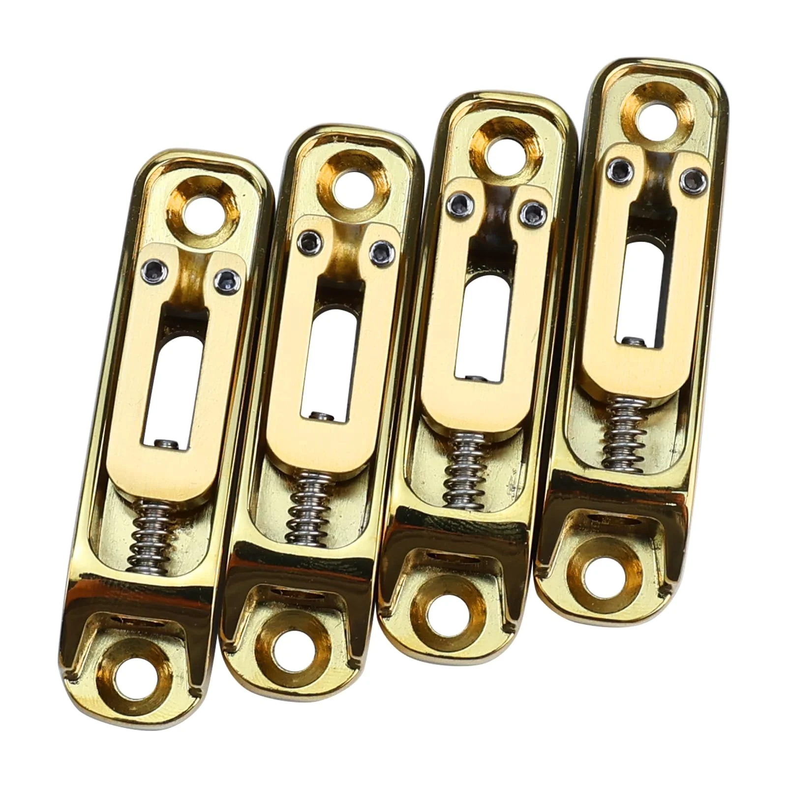 Gold Single String Bass Guitar Bridge with Brass Saddle Individual Fixed Bridge for 4 String Electric Bass Replacement Parts 4 piece Gold - Image 7