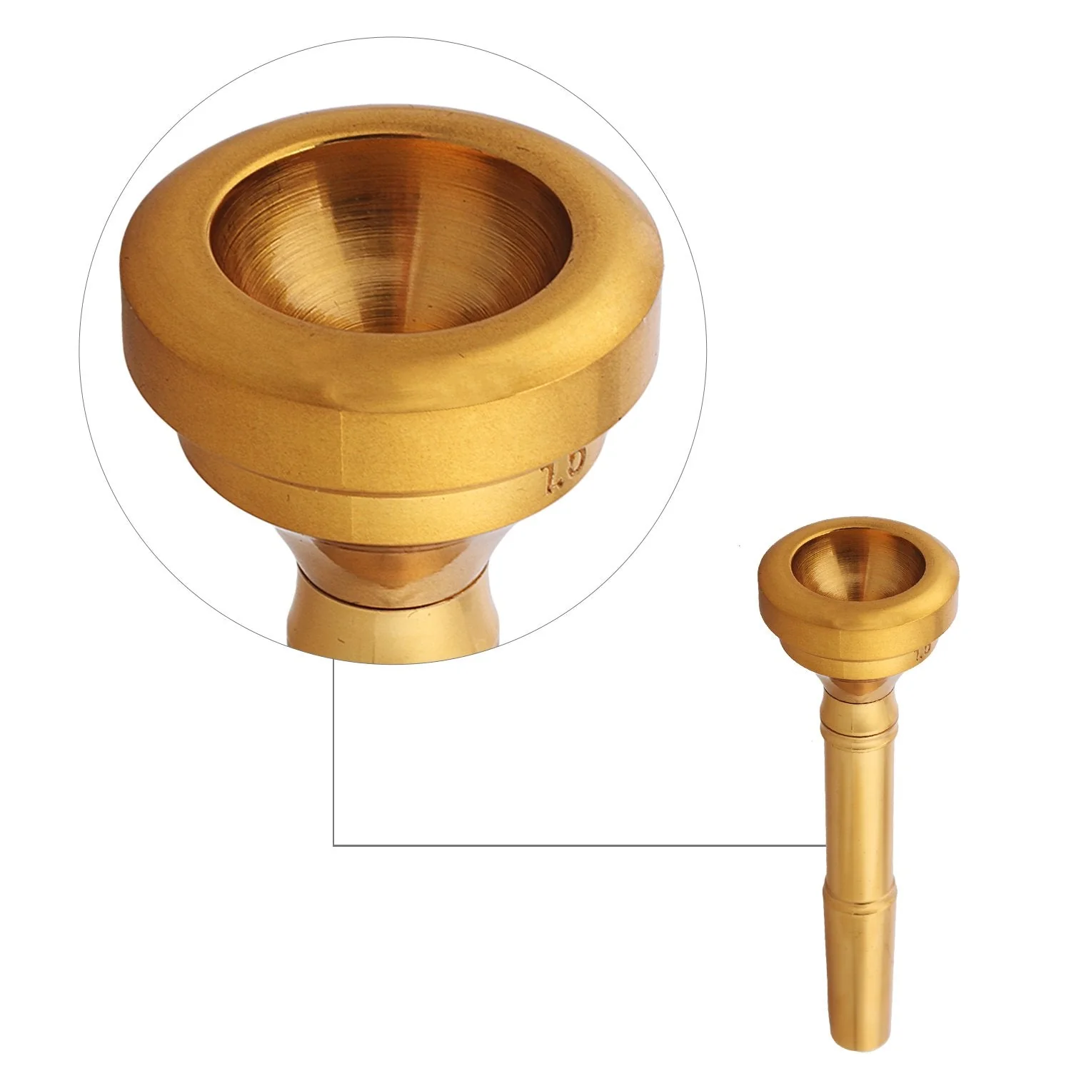Gold Trumpet Mouthpiece 4 Golden Mouthpiece Cups 7c 5c 3c 1.5c - Image 5