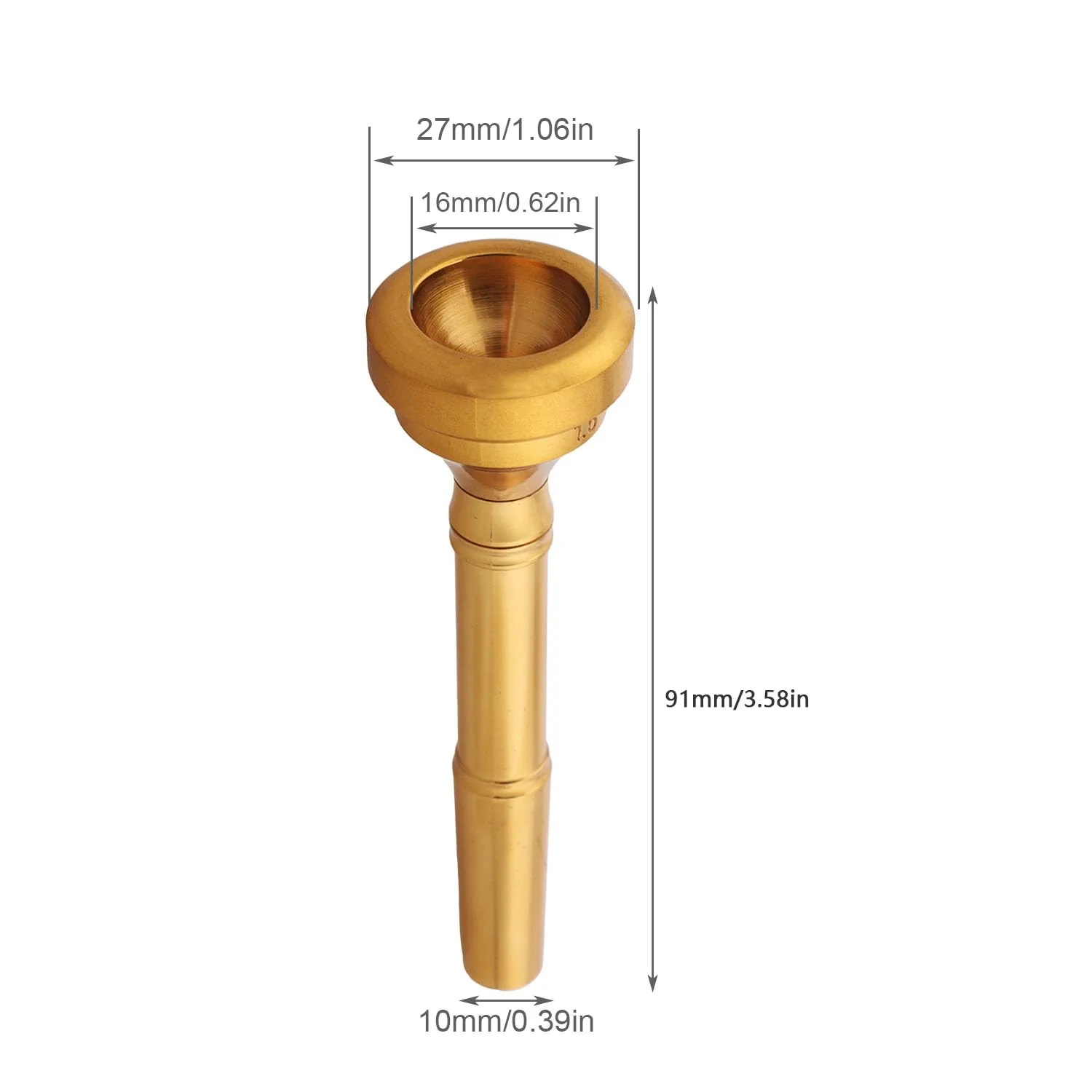 Gold Trumpet Mouthpiece 4 Golden Mouthpiece Cups 7c 5c 3c 1.5c - Image 6