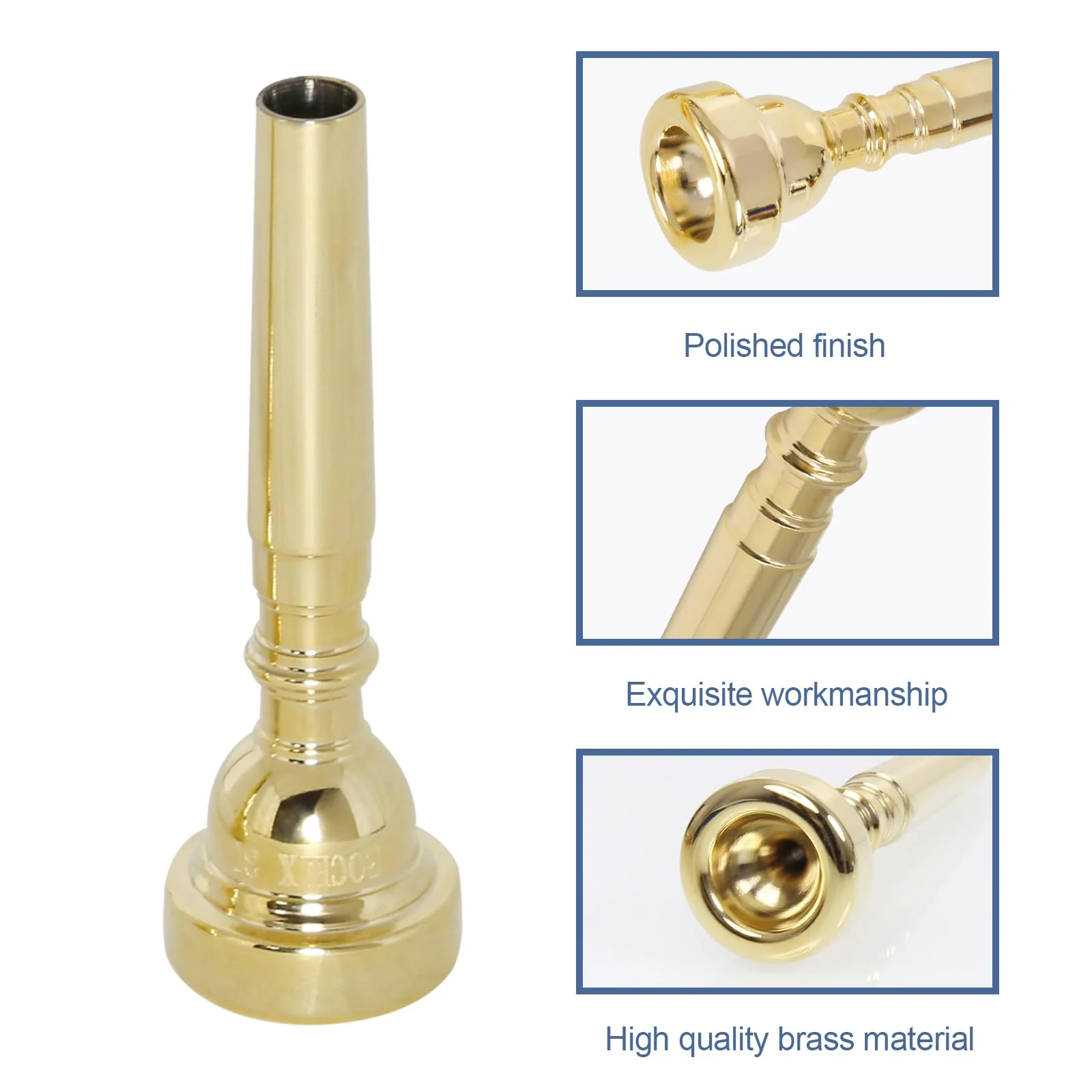 Gold Trumpet Mouthpiece 7C 5C 3C Trumpet Mouthpiece Set with Brass for Beginners and Professional Players 3Pack Trumpet Accessories - Image 3