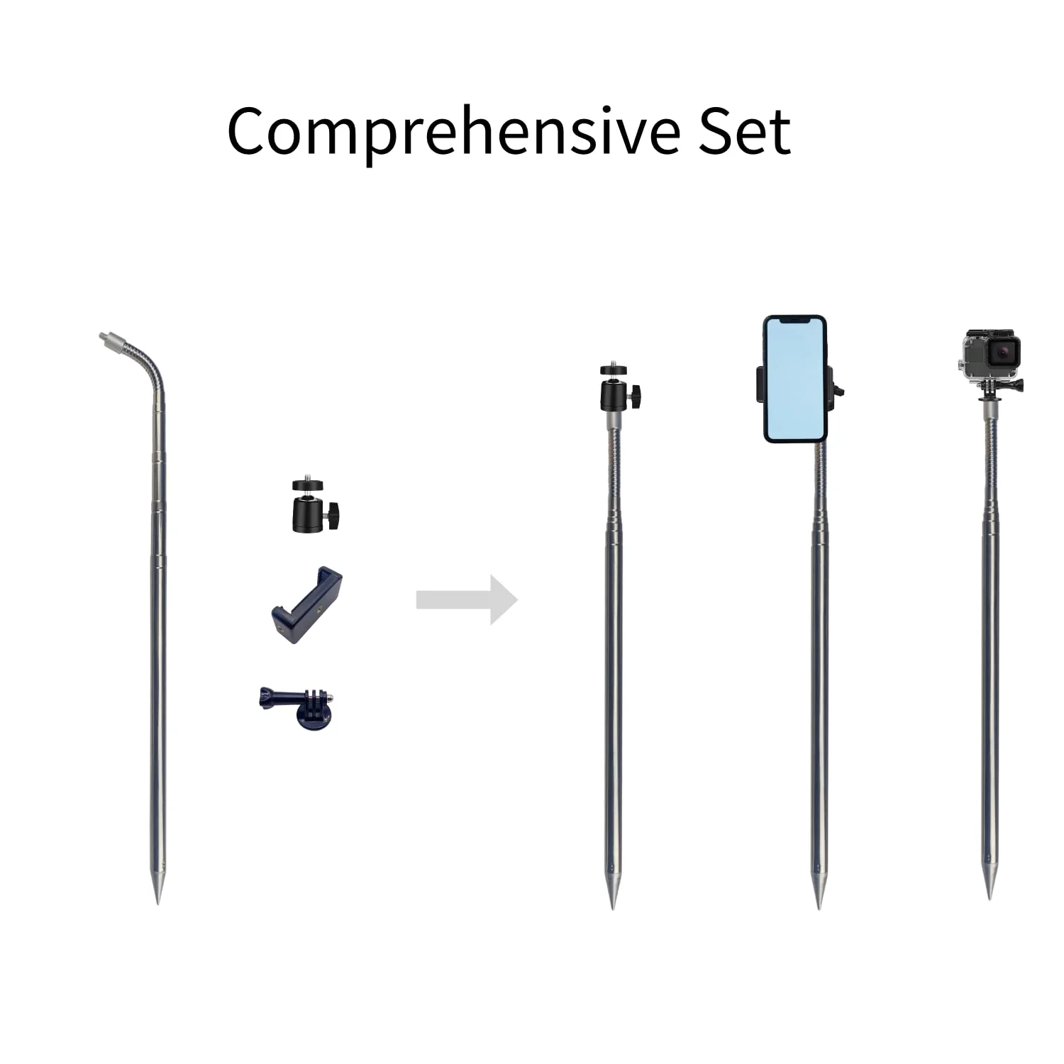 Golf Monopod Selfie Stick, Portable Phone Camera Spike Stake for Recording Your Golf Swing, Golf Phone Holder for Training Aid, Golf Swing Camera Pole Mount - Image 6
