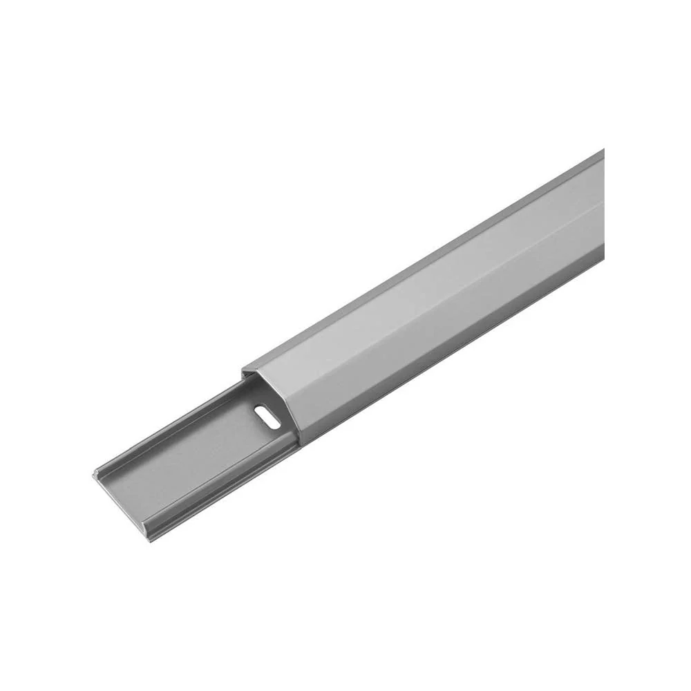 Goobay 90666 Semi-Circular Aluminium Cable Duct 33 mm Length 1.1 m For Invisible Laying of Cables silver