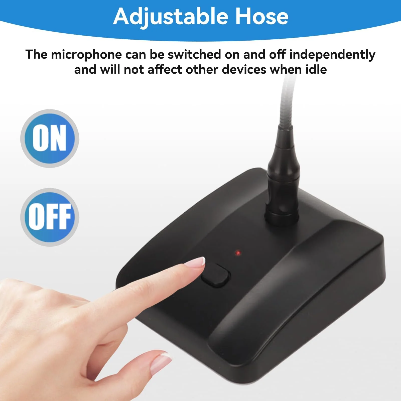Gooseneck Condenser Microphone, 6.35mm Wired Microphone with Mute Button Desktop Microphone Computer Mic Podium Microphones Desktop Paging Mic Corded Voice Mic for Meetings Lectures Recording - Image 7