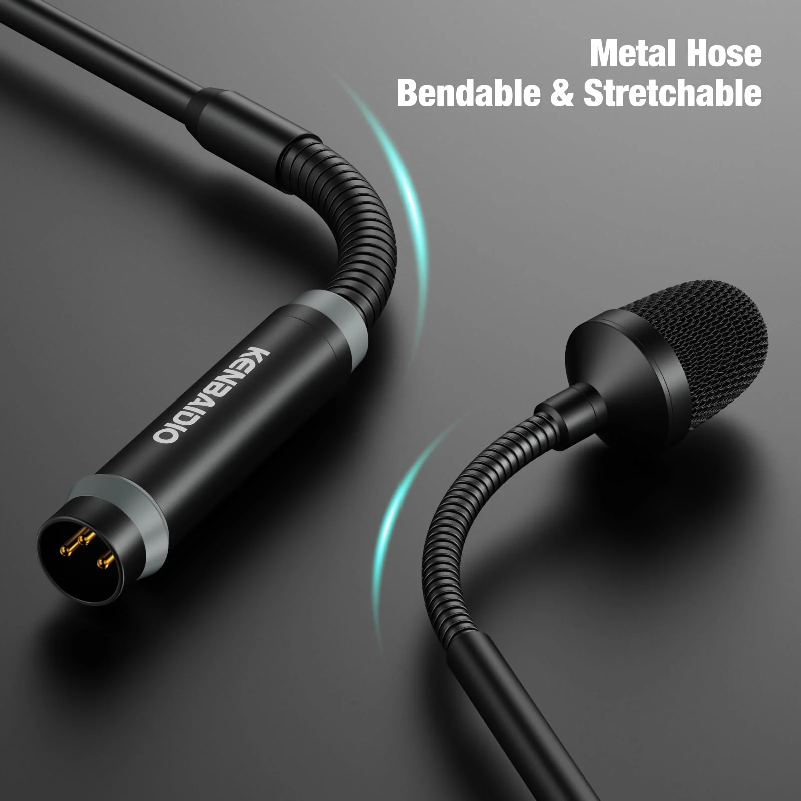 Gooseneck Microphone 23 Inch DJ Mic Professional Dynamic Bob Barker Microphone for Audio Mixer,Dedicated Disc,Shouting,KTV Bar,Podium,Conference,Metal Supports 360°Rotation,Bending,3-pin XLR - Image 4