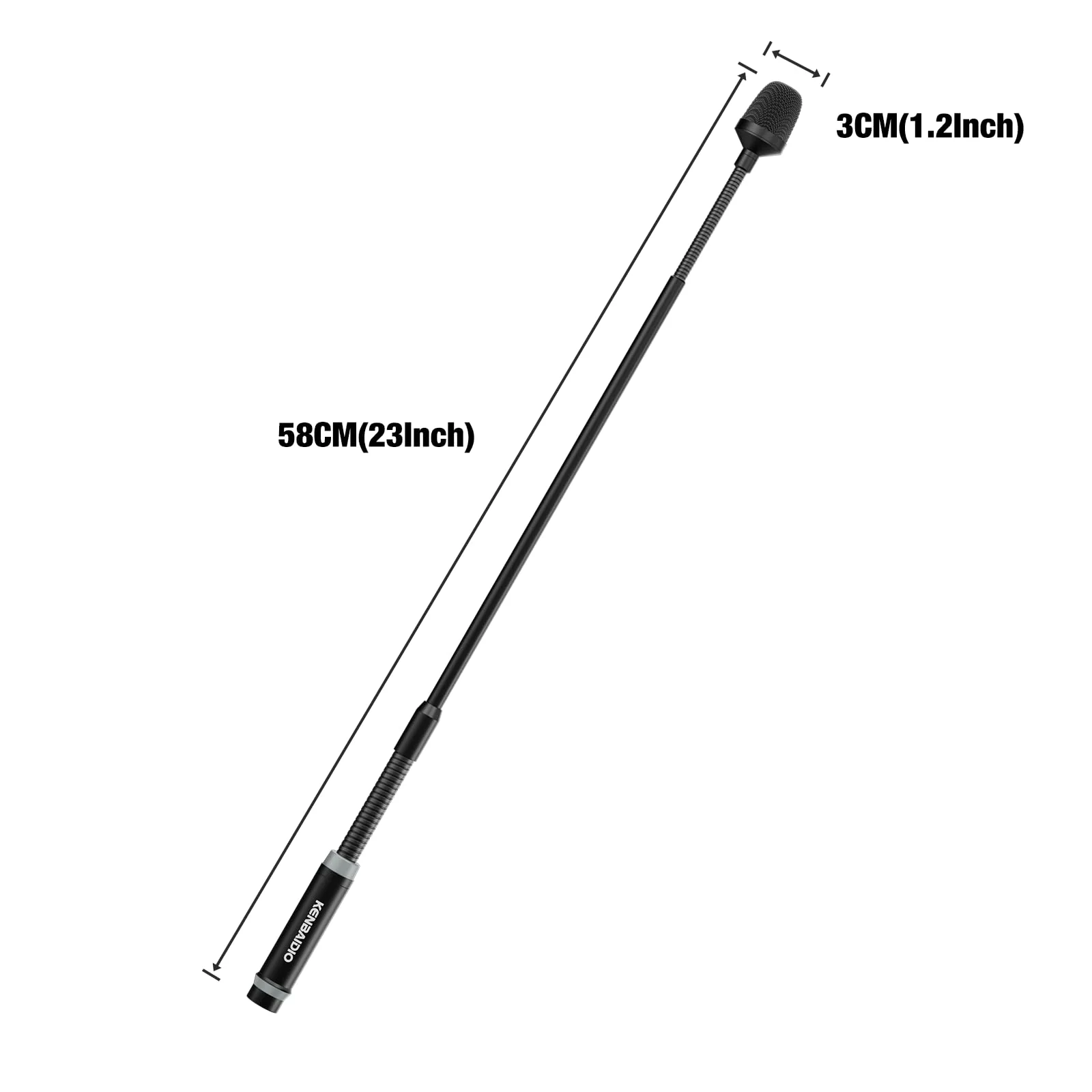 Gooseneck Microphone 23 Inch DJ Mic Professional Dynamic Bob Barker Microphone for Audio Mixer,Dedicated Disc,Shouting,KTV Bar,Podium,Conference,Metal Supports 360°Rotation,Bending,3-pin XLR - Image 8
