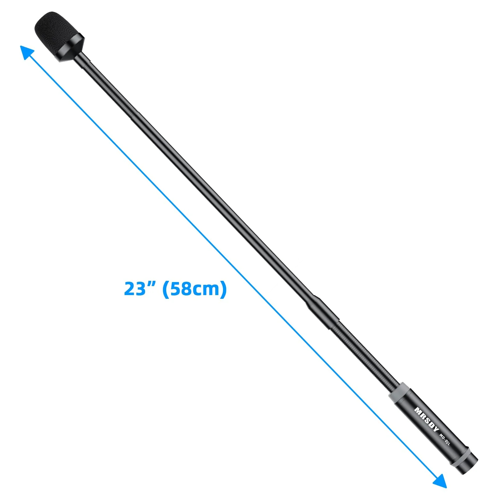 Gooseneck Microphone, 23 Inch DJ Microphone for Audio Mixer, Professional XLR Wired Dynamic Mic, Extended Black Metal Noise Reduction Mic, Supports 360° Rotation and Bending - Image 3