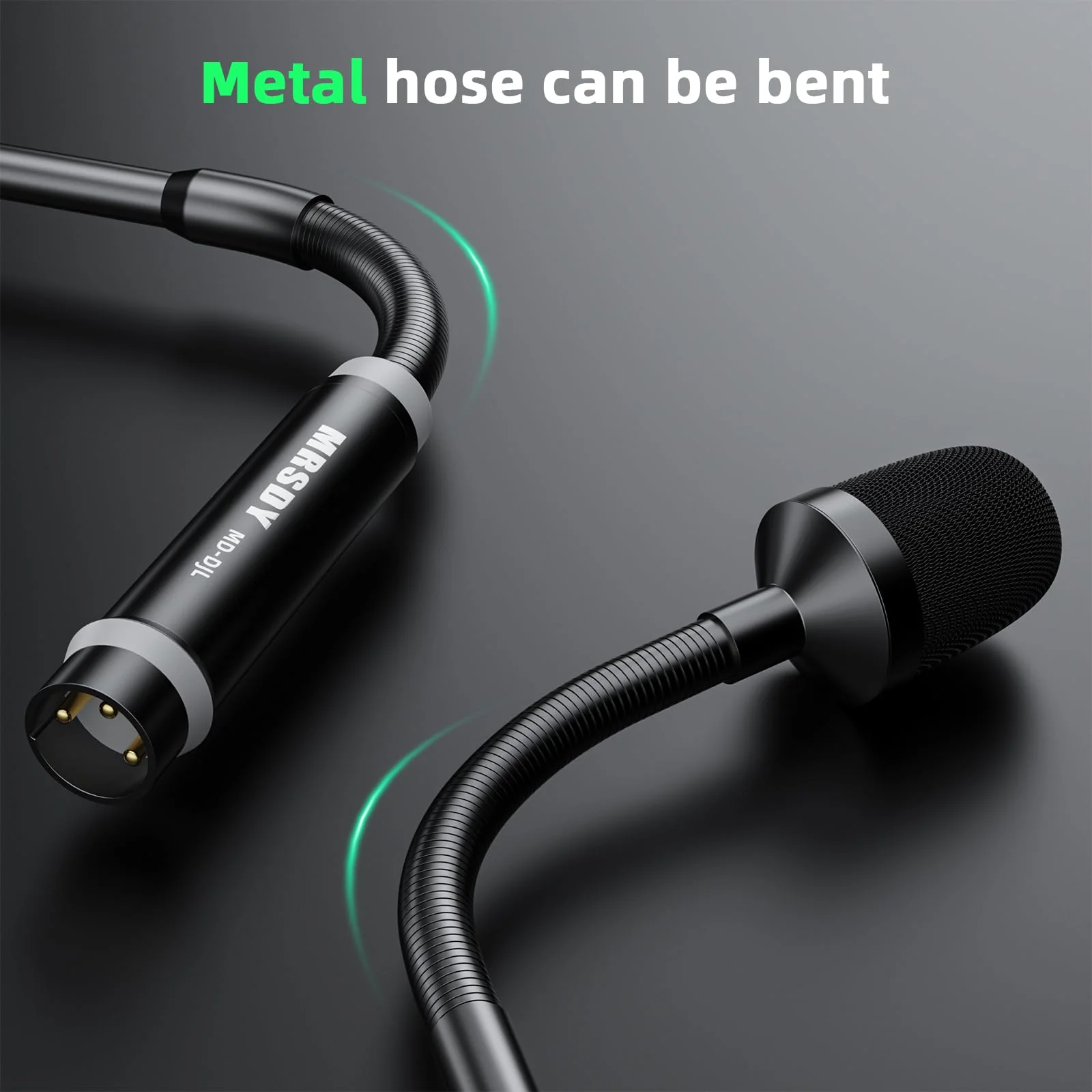Gooseneck Microphone, 23 Inch DJ Microphone for Audio Mixer, Professional XLR Wired Dynamic Mic, Extended Black Metal Noise Reduction Mic, Supports 360° Rotation and Bending - Image 4