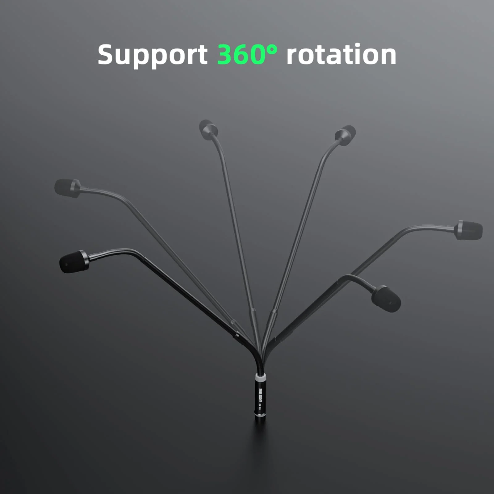 Gooseneck Microphone, 23 Inch DJ Microphone for Audio Mixer, Professional XLR Wired Dynamic Mic, Extended Black Metal Noise Reduction Mic, Supports 360° Rotation and Bending - Image 5