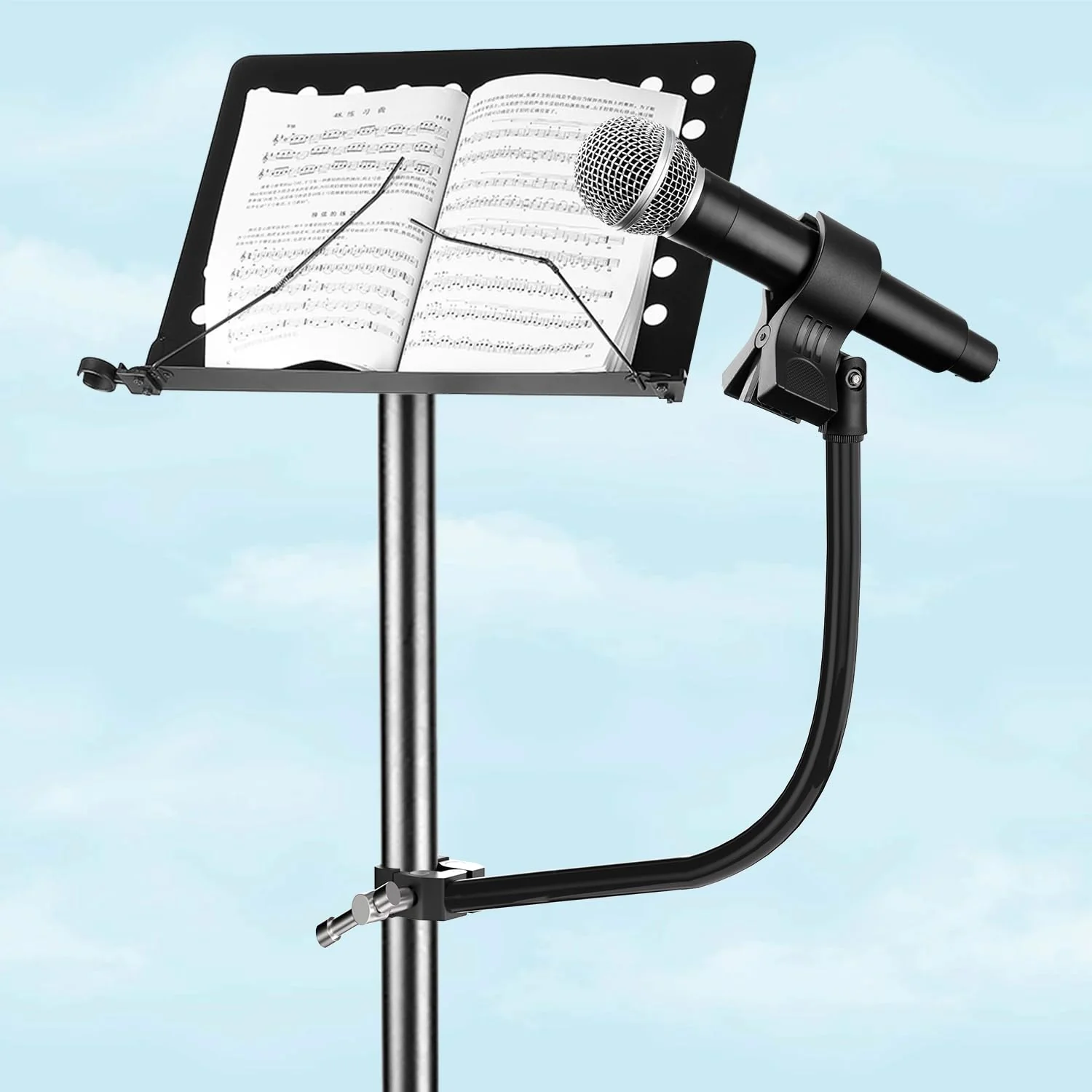 Gooseneck Microphone Stand,19.69" Flexible Adjustable Arm Super Crab Clamp Mic Clip 3/8"-16 to 5/8"-27 Adapter Mount,Compatible with Shure/Fifine / AT2020 / Pyle/Blue Snowball/Razer Gooseneck Microphone Stand - Image 3