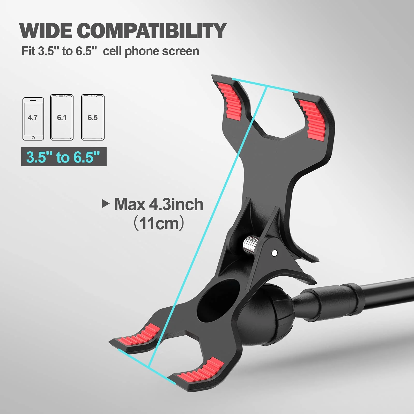 Gooseneck Phone Holder for Bed, Flexible Lazy Arm Cell Phone Holder 360 Adjustable Clamp Bracket Mount Desk for iPhone 14 Pro Max Plus 13 12 Pro Max Mini 11 Pro Xs XR X 8 Samsung S22 S21 Phones Black - Image 5