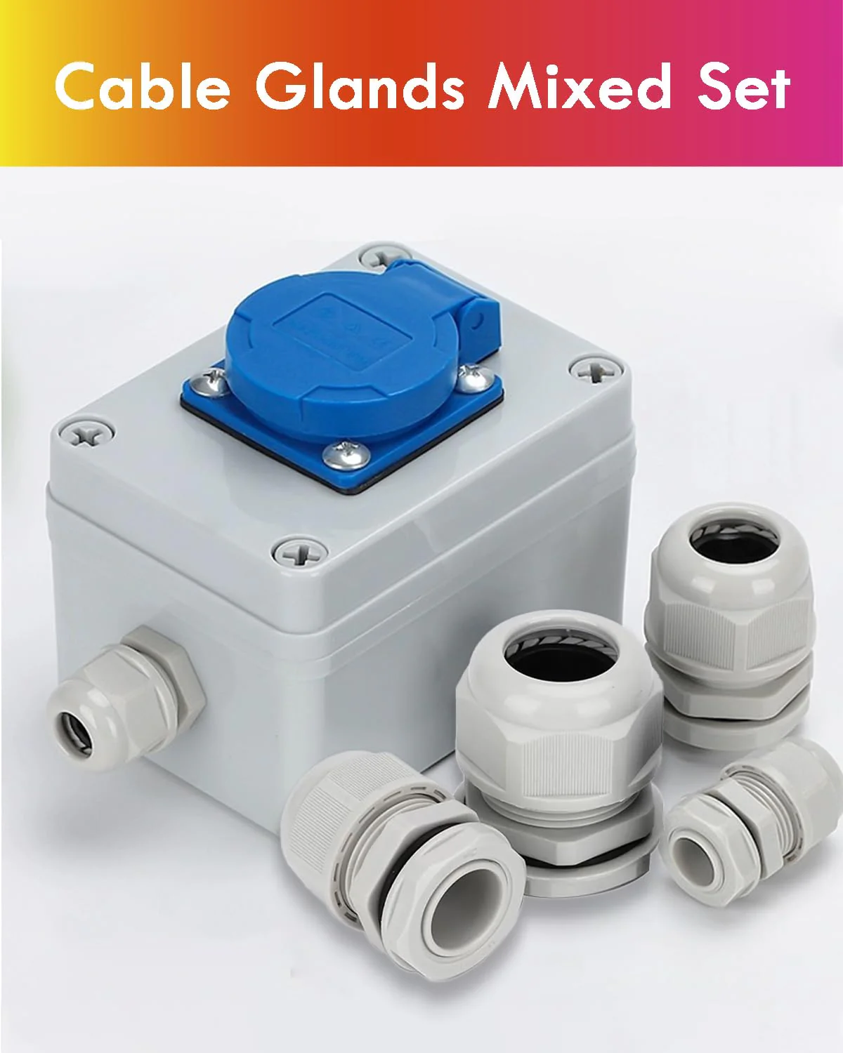 Gorffy Cable Gland Set, 15 Pieces, IP68 Cable Grommet, Waterproof M20, Cable Glands for Outdoor Garden Control Box, Junction Box, Plastic Nylon Cable Grommets - Image 7