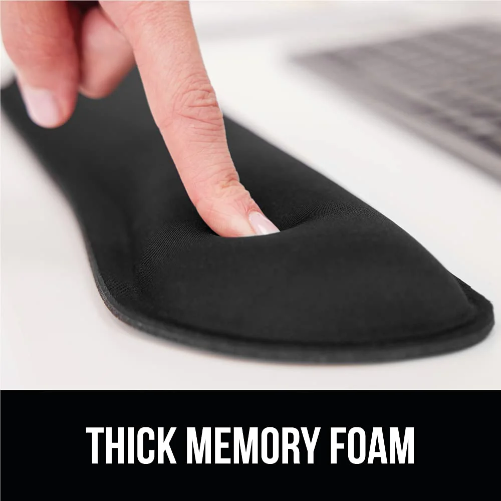 Gorilla Grip Soft Gel Memory Foam Ergonomic Wrist Rest, Slip Resistant, Comfortable Keyboard and Mouse Pad Cushion Set, Typing Pain Relief, Support for Office Computer Desks, Laptops, Gaming, Black - Image 2