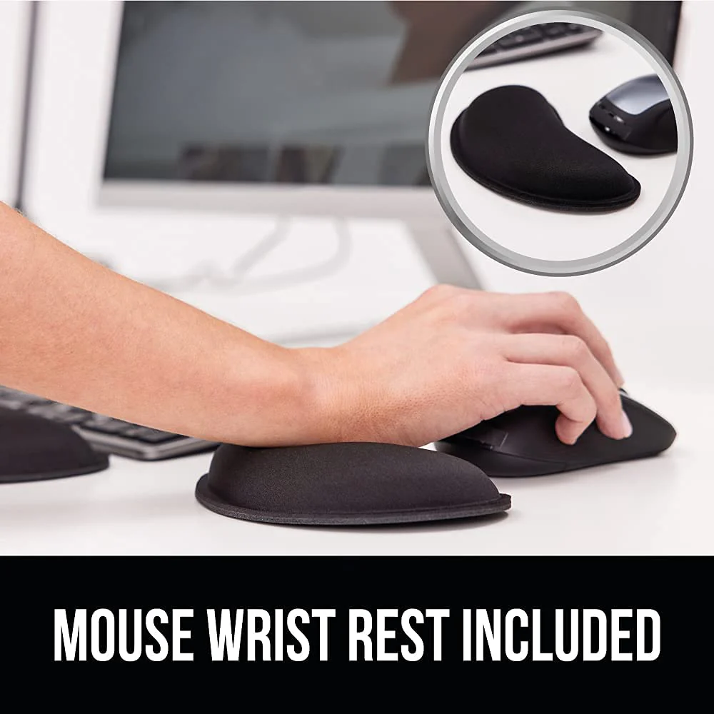 Gorilla Grip Soft Gel Memory Foam Ergonomic Wrist Rest, Slip Resistant, Comfortable Keyboard and Mouse Pad Cushion Set, Typing Pain Relief, Support for Office Computer Desks, Laptops, Gaming, Black - Image 7