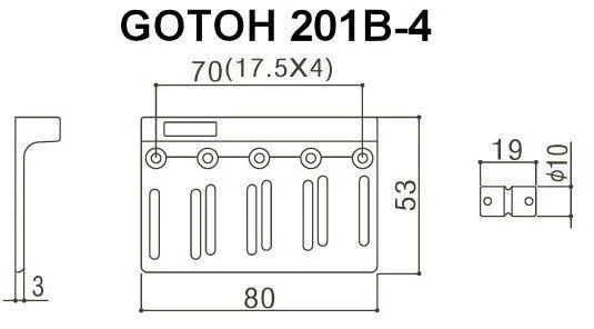 GOTOH 201B-4 4-String Bass Bridge 2 1/4" spacing - Black - Image 5