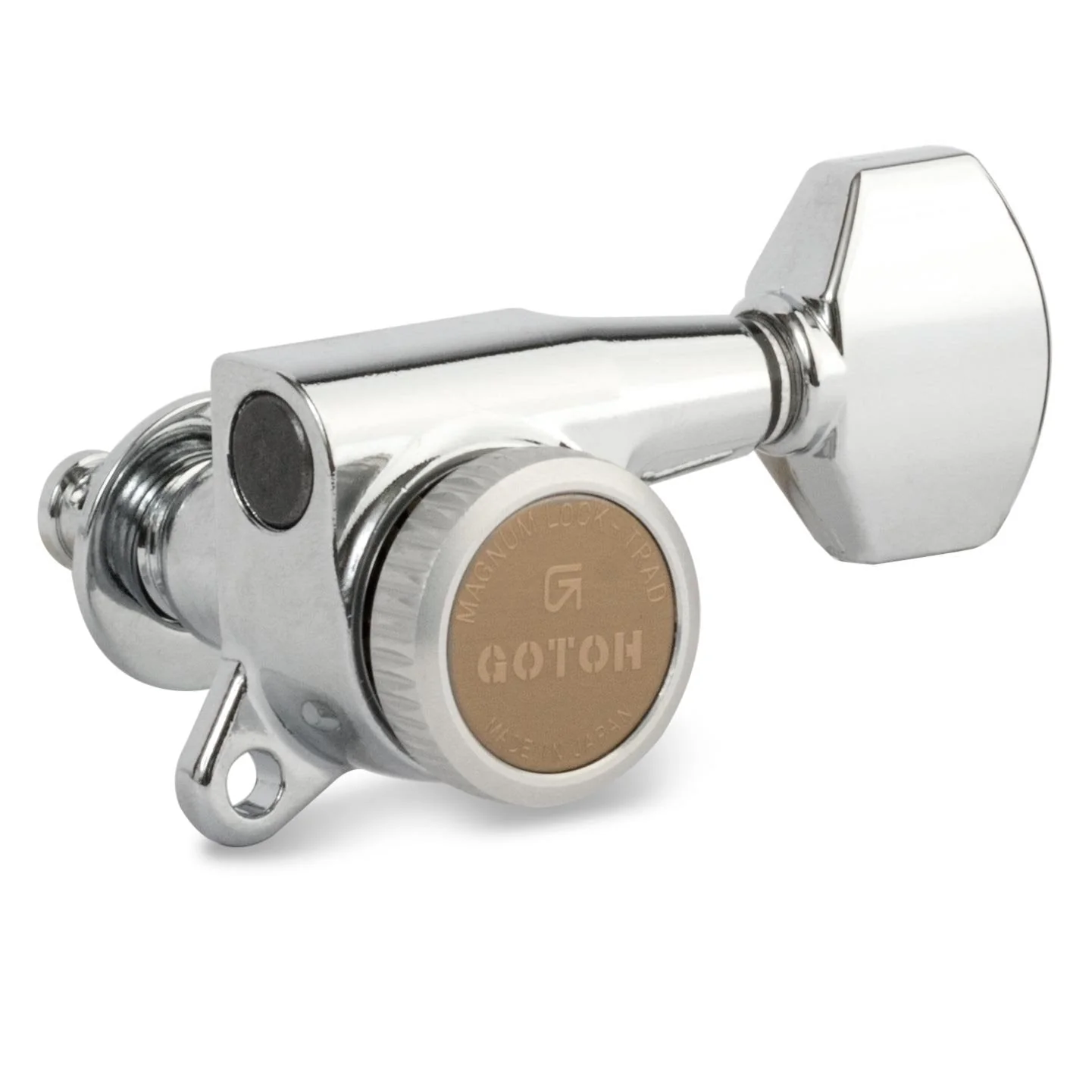Gotoh Magnum Lock-Trad 6-In-Line Guitar Tuners, Chrome - Image 2