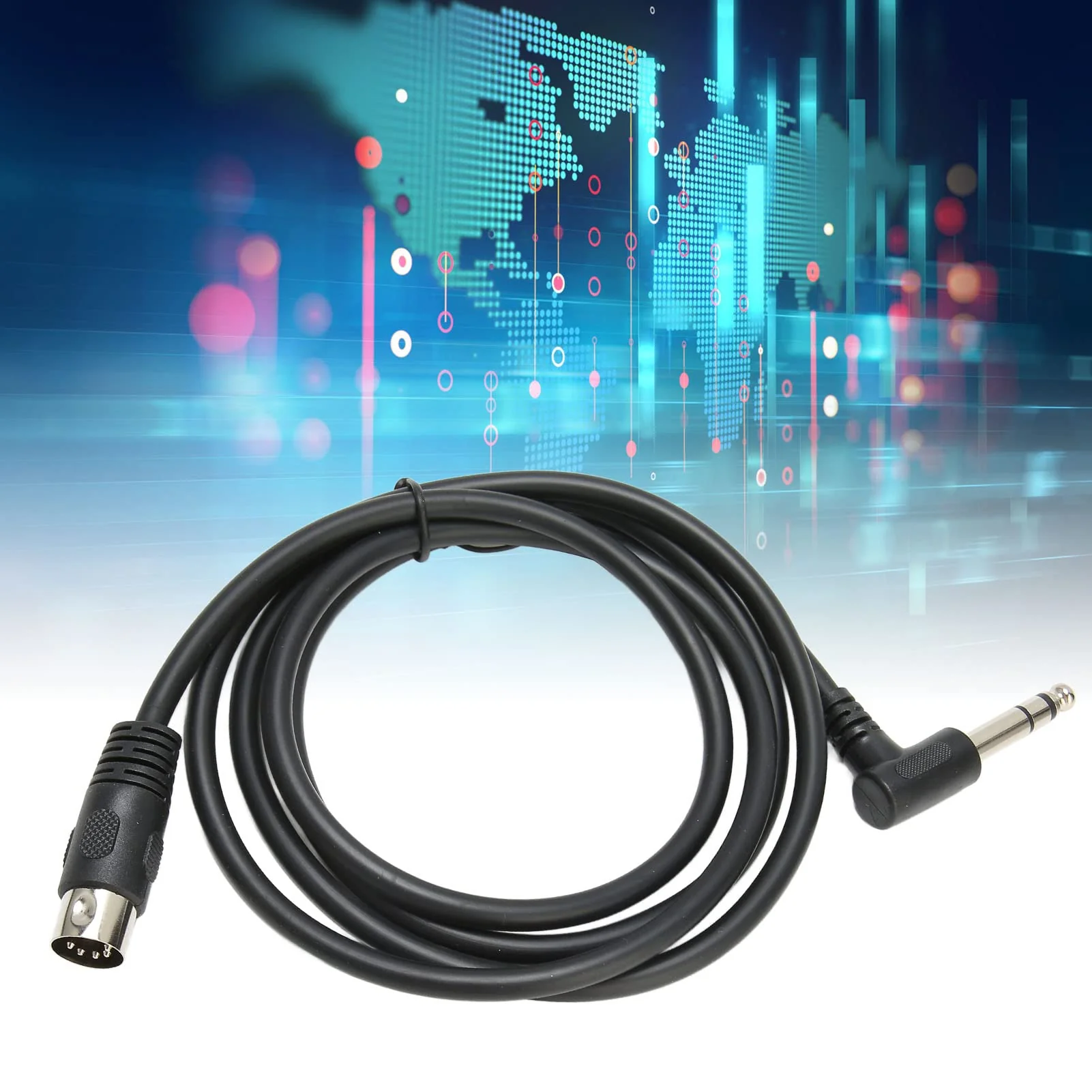 GOWENIC 6.35mm Male to MIDI Din 5Pin Male Cable, 90 Degree 6.35mm Male to MIDI Din 5Pin Male Cable, for 6.35mm Interface Professional Sound Microphones to MIDI Interface Devices - Image 5